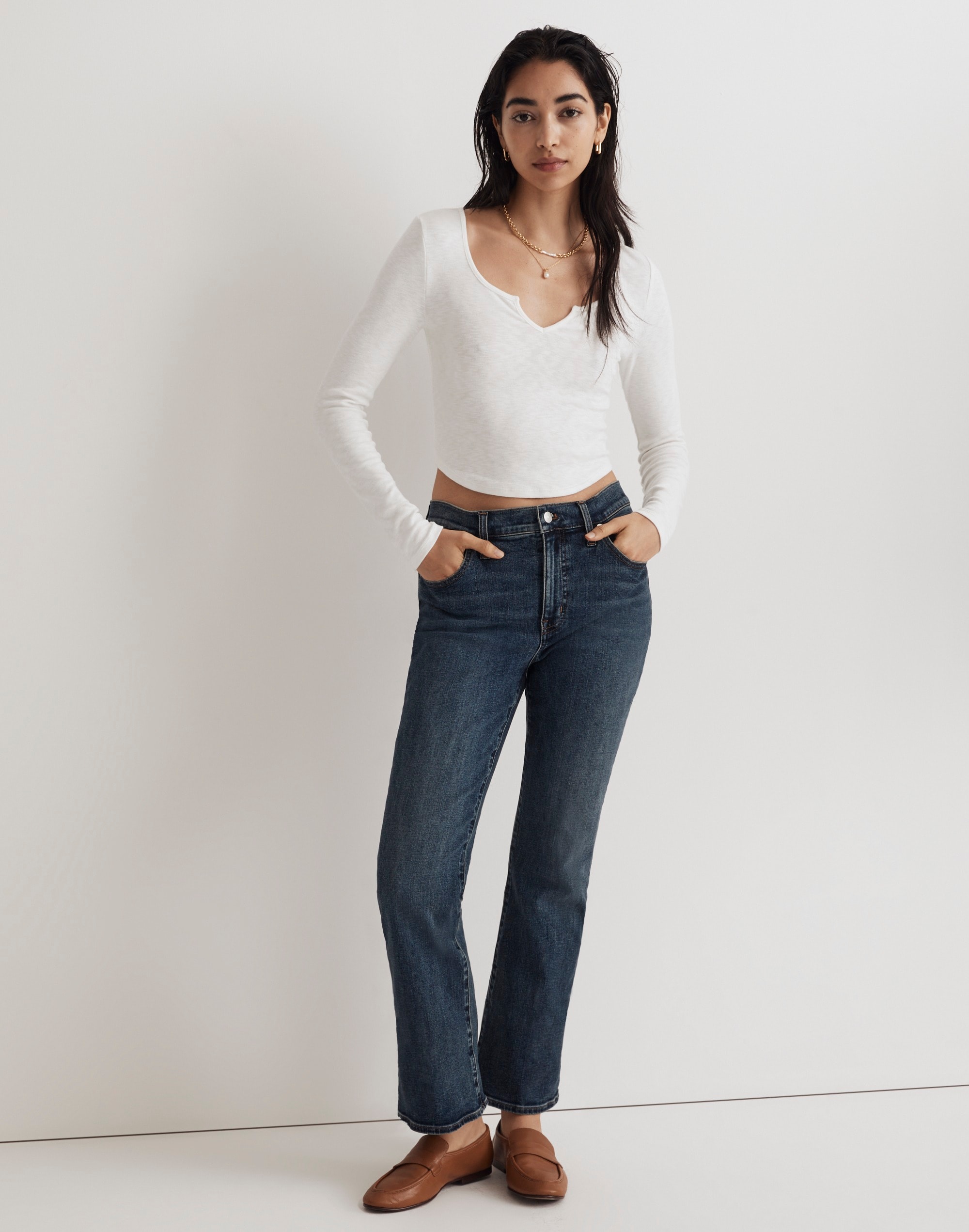 Split-Neck Long-Sleeve Tee