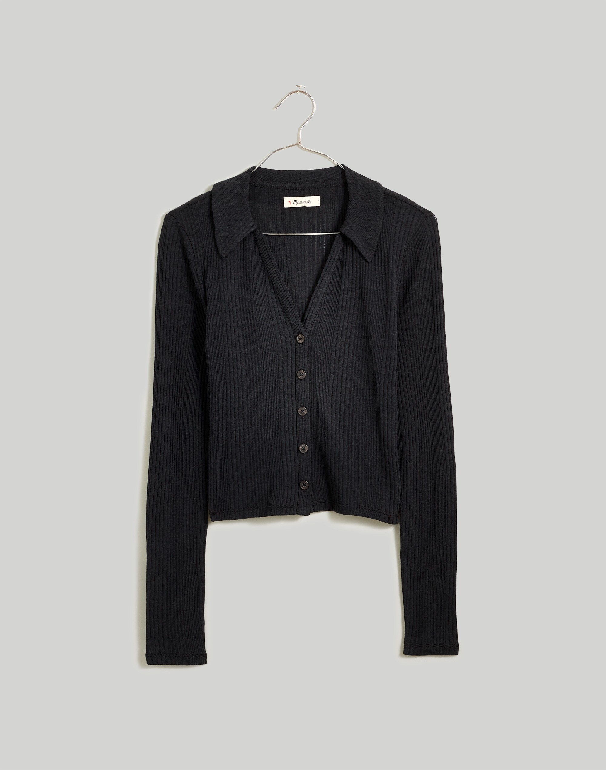 Variegated Rib V-Neck Polo Shirt