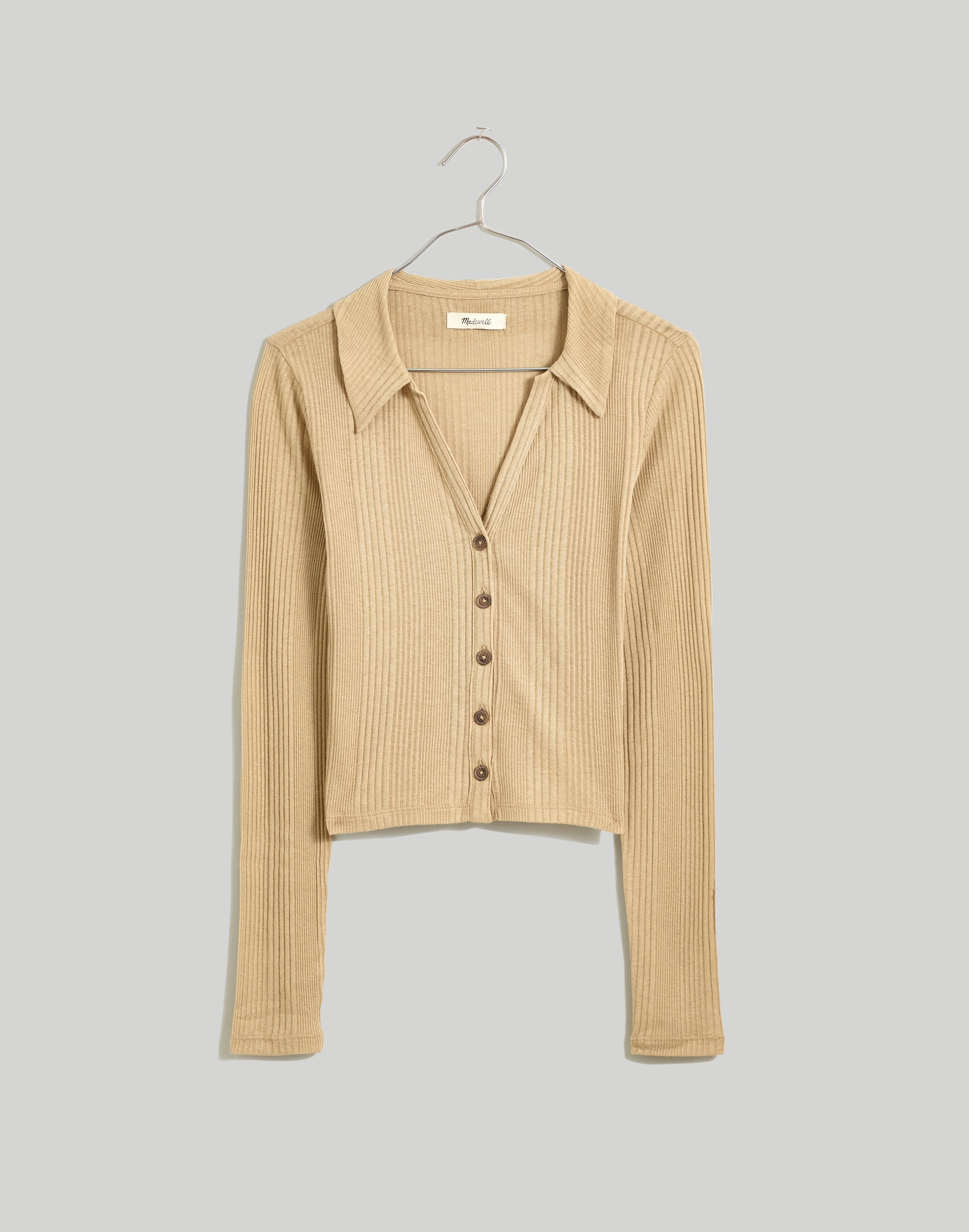 Variegated Rib V-Neck Polo Shirt