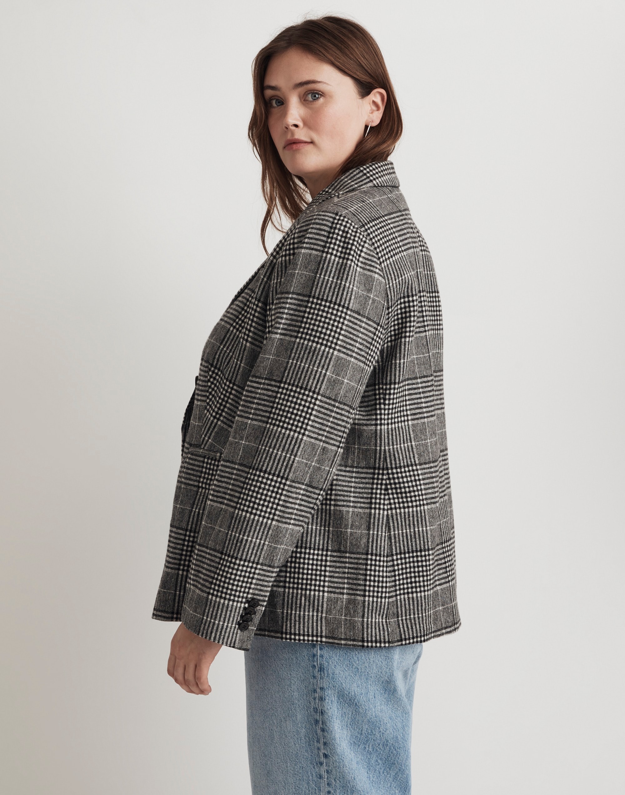 The Plus Rosedale Blazer in Plaid