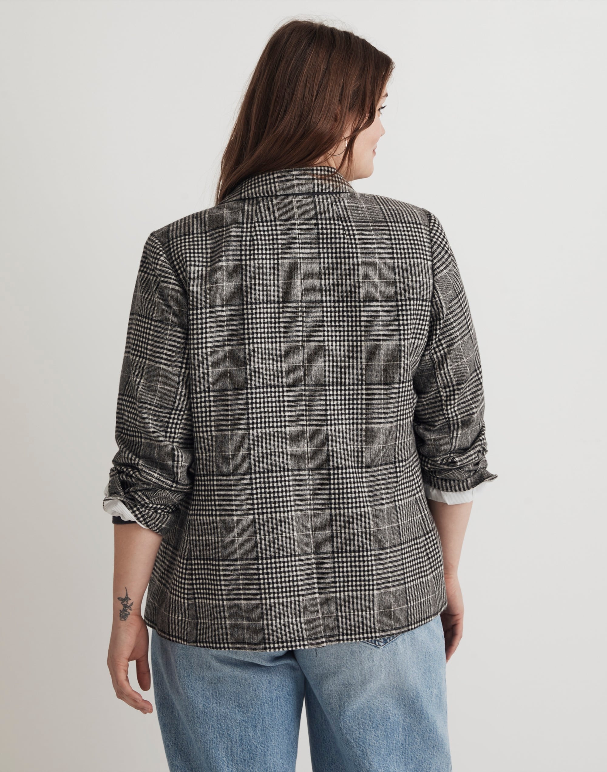 The Plus Rosedale Blazer in Plaid