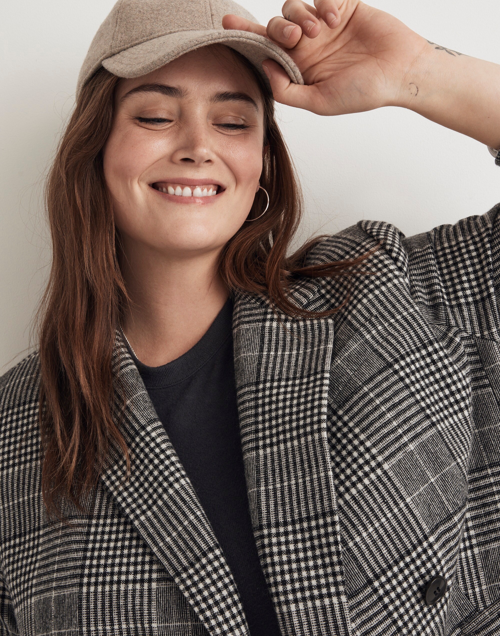 The Plus Rosedale Blazer in Plaid