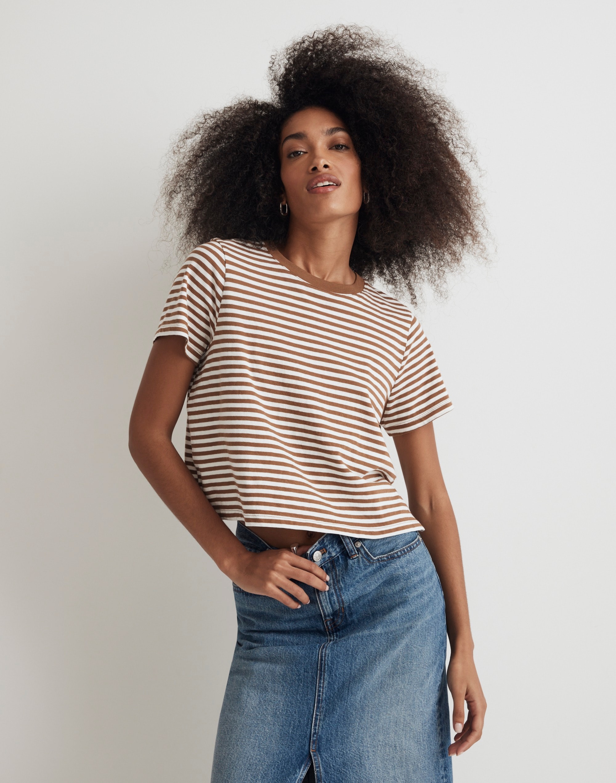 Softfade Cotton Boxy-Crop Tee
