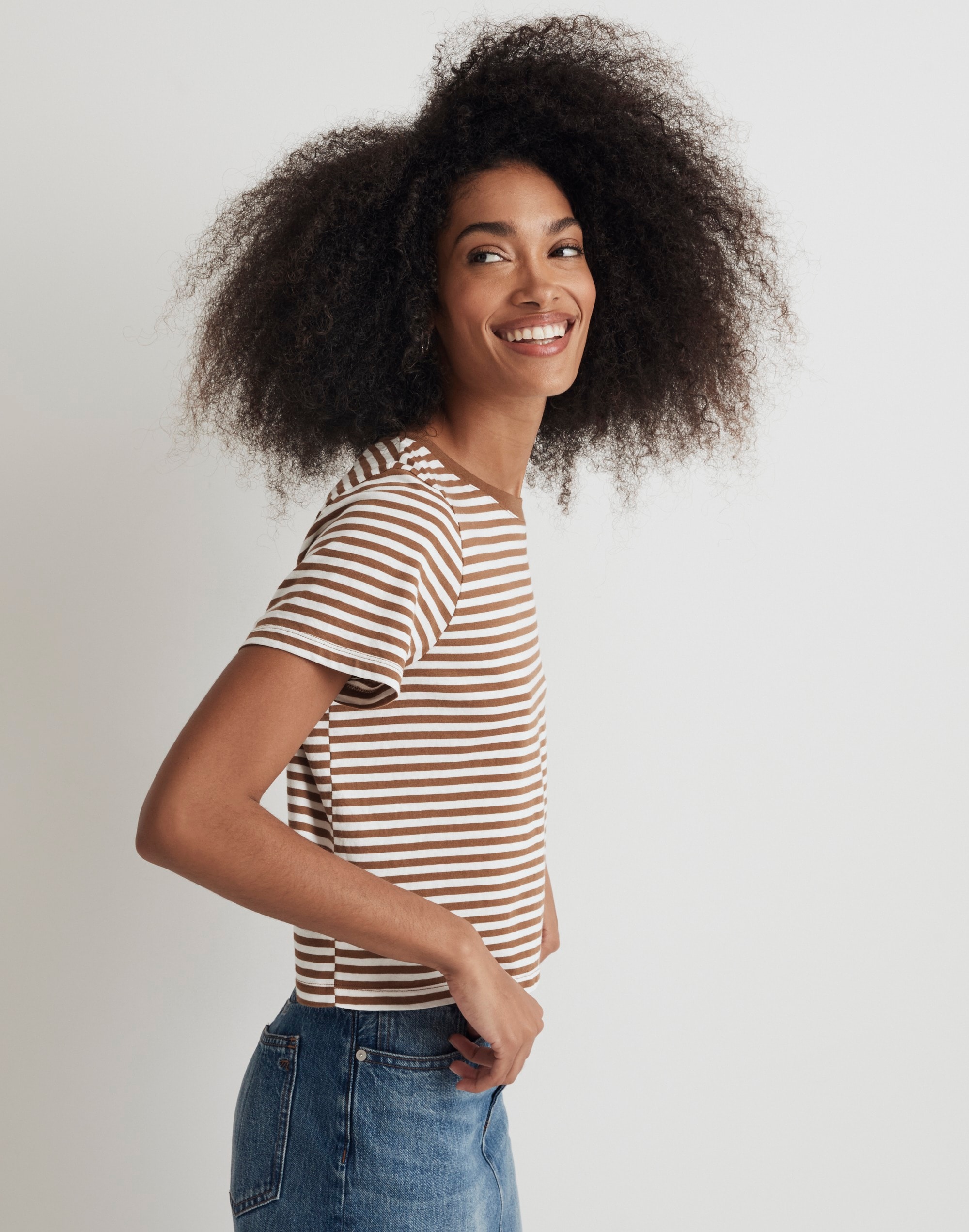 Softfade Cotton Boxy-Crop Tee