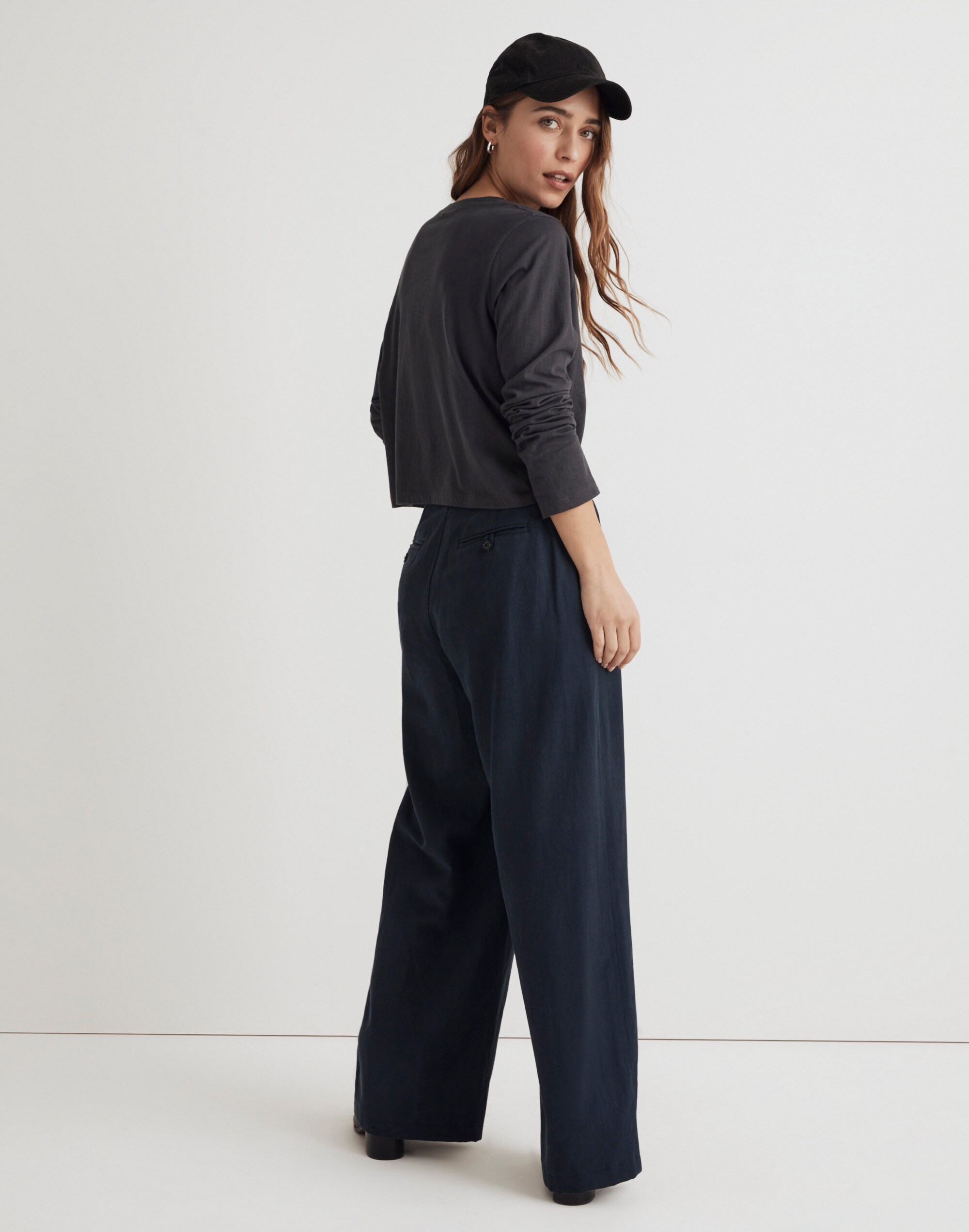 Softfade Cotton Boxy Crop Long-Sleeve Tee