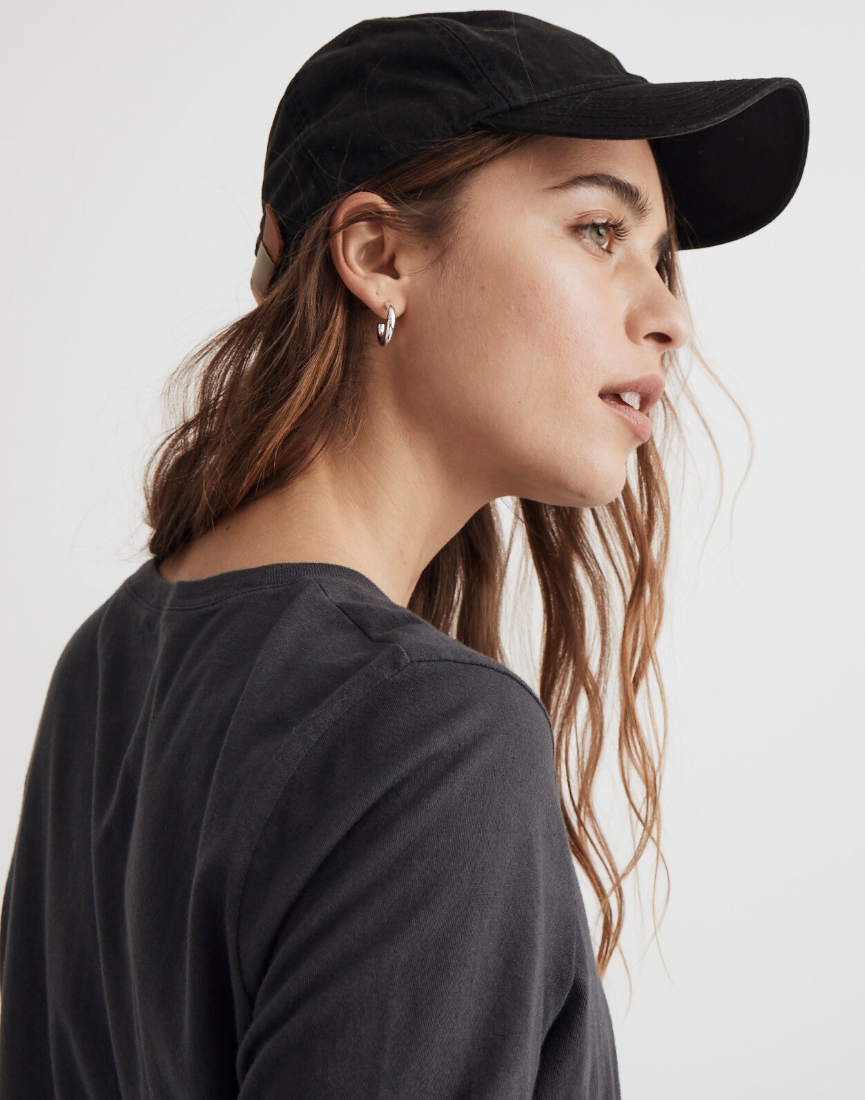 Softfade Cotton Boxy Crop Long-Sleeve Tee