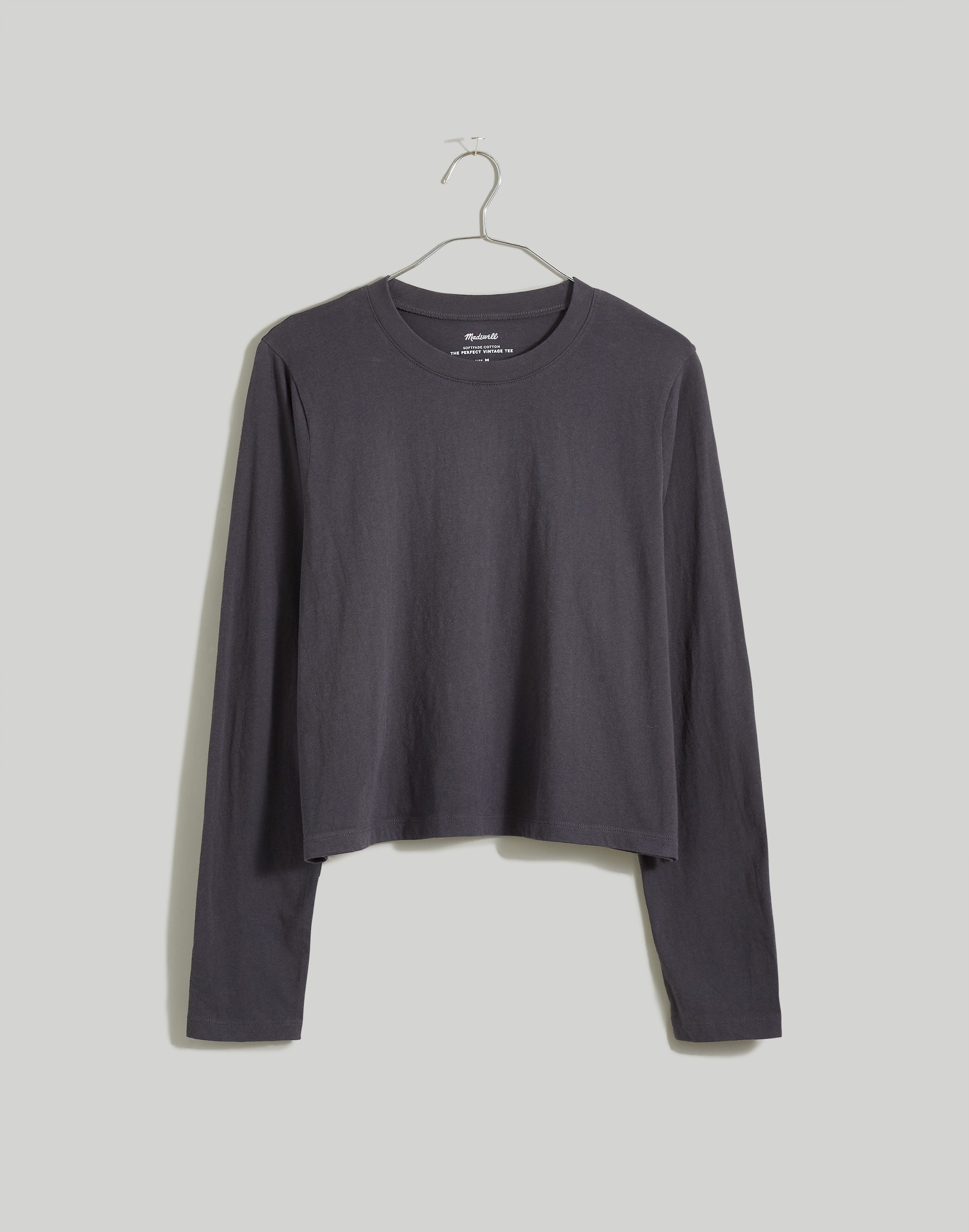 Softfade Cotton Boxy Crop Long-Sleeve Tee