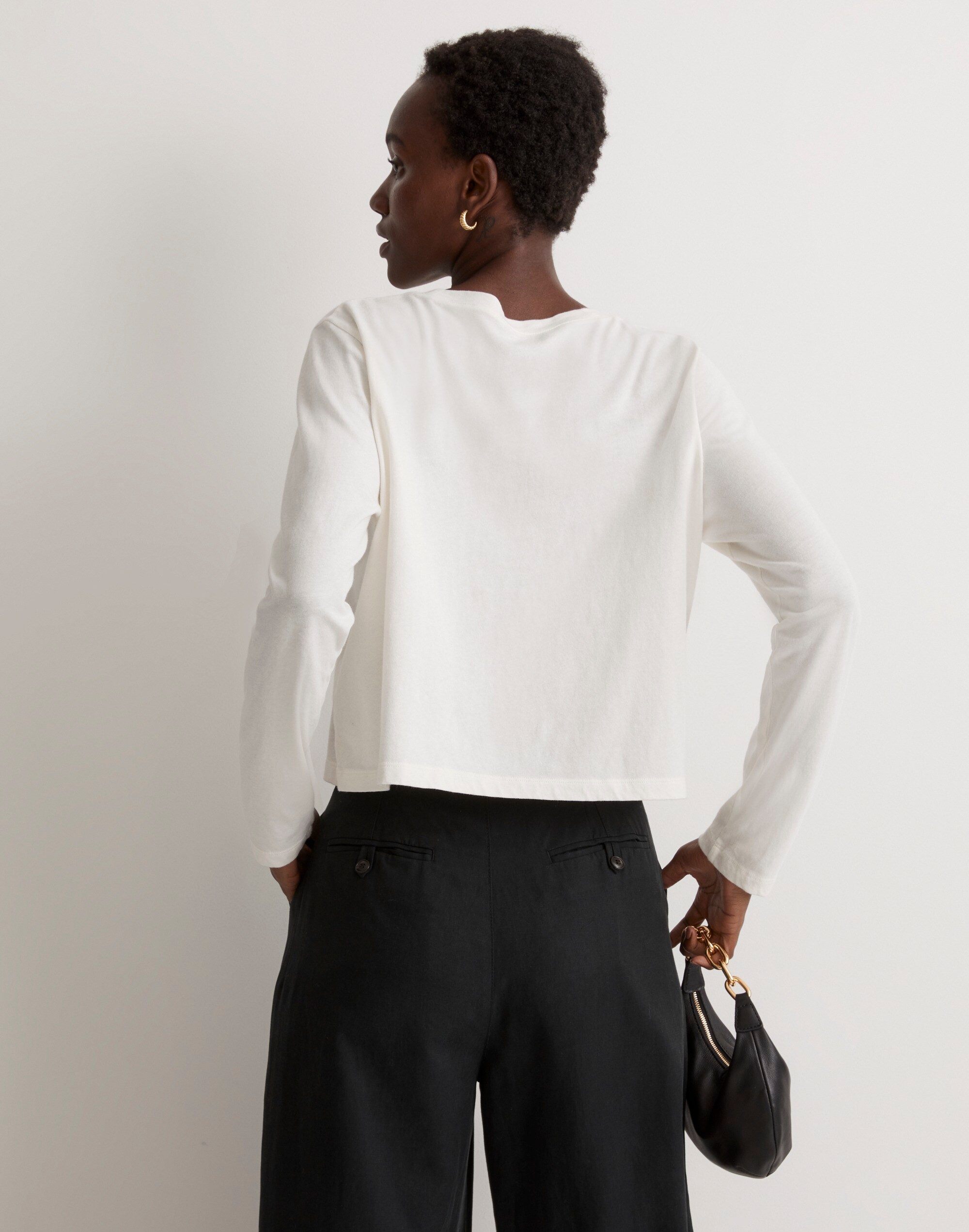 Softfade Cotton Boxy Crop Long-Sleeve Tee