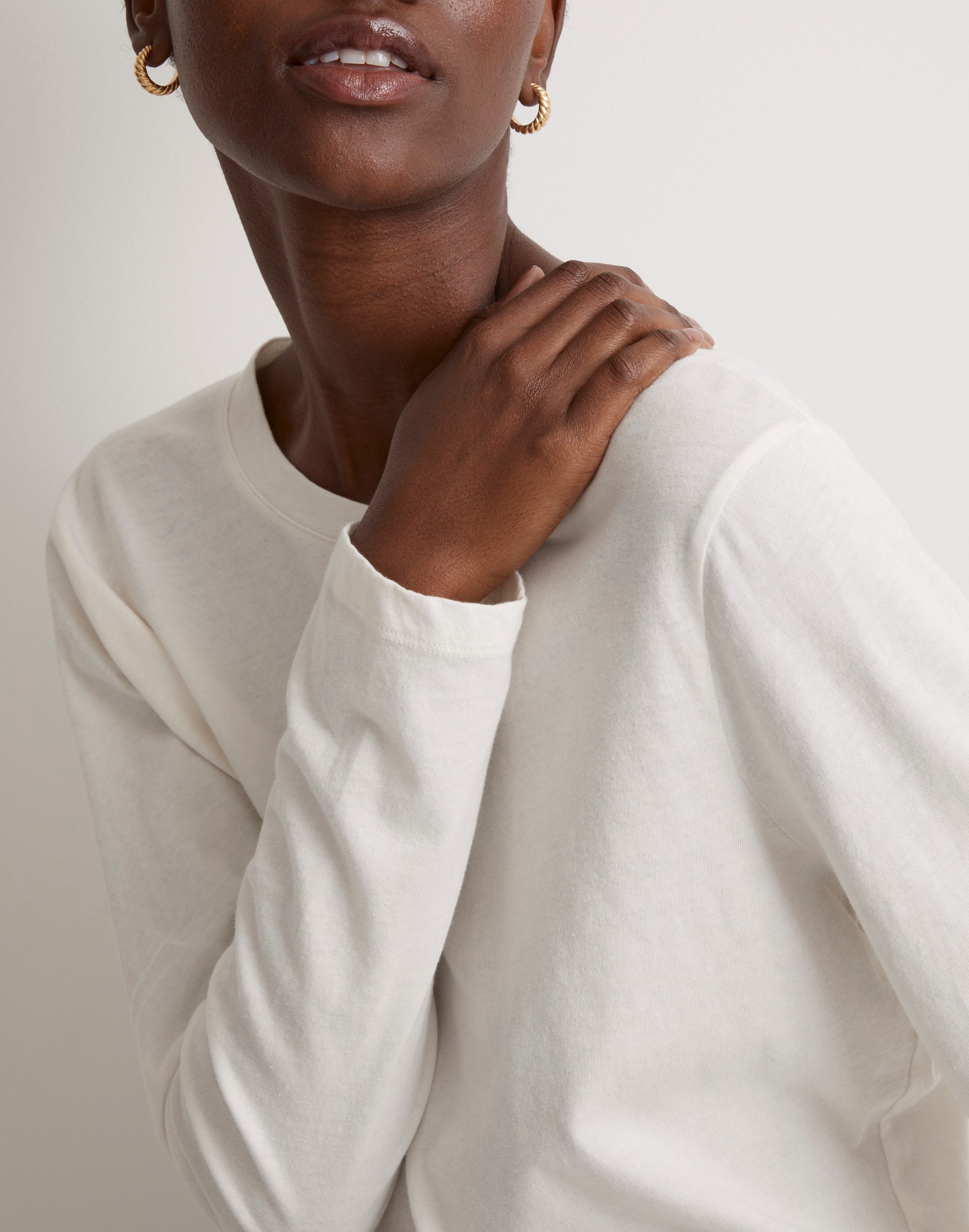 Softfade Cotton Boxy Crop Long-Sleeve Tee