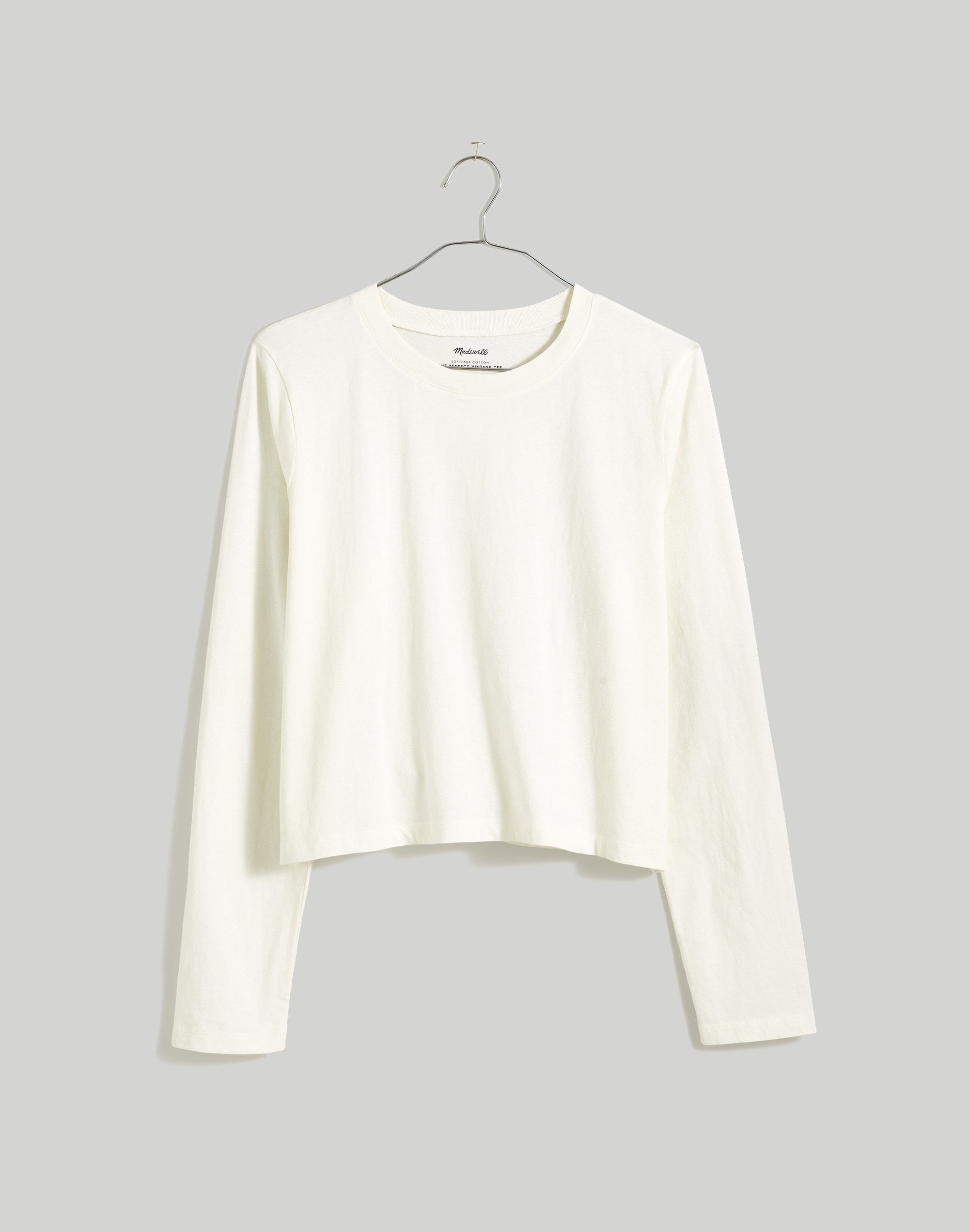 Softfade Cotton Boxy Crop Long-Sleeve Tee