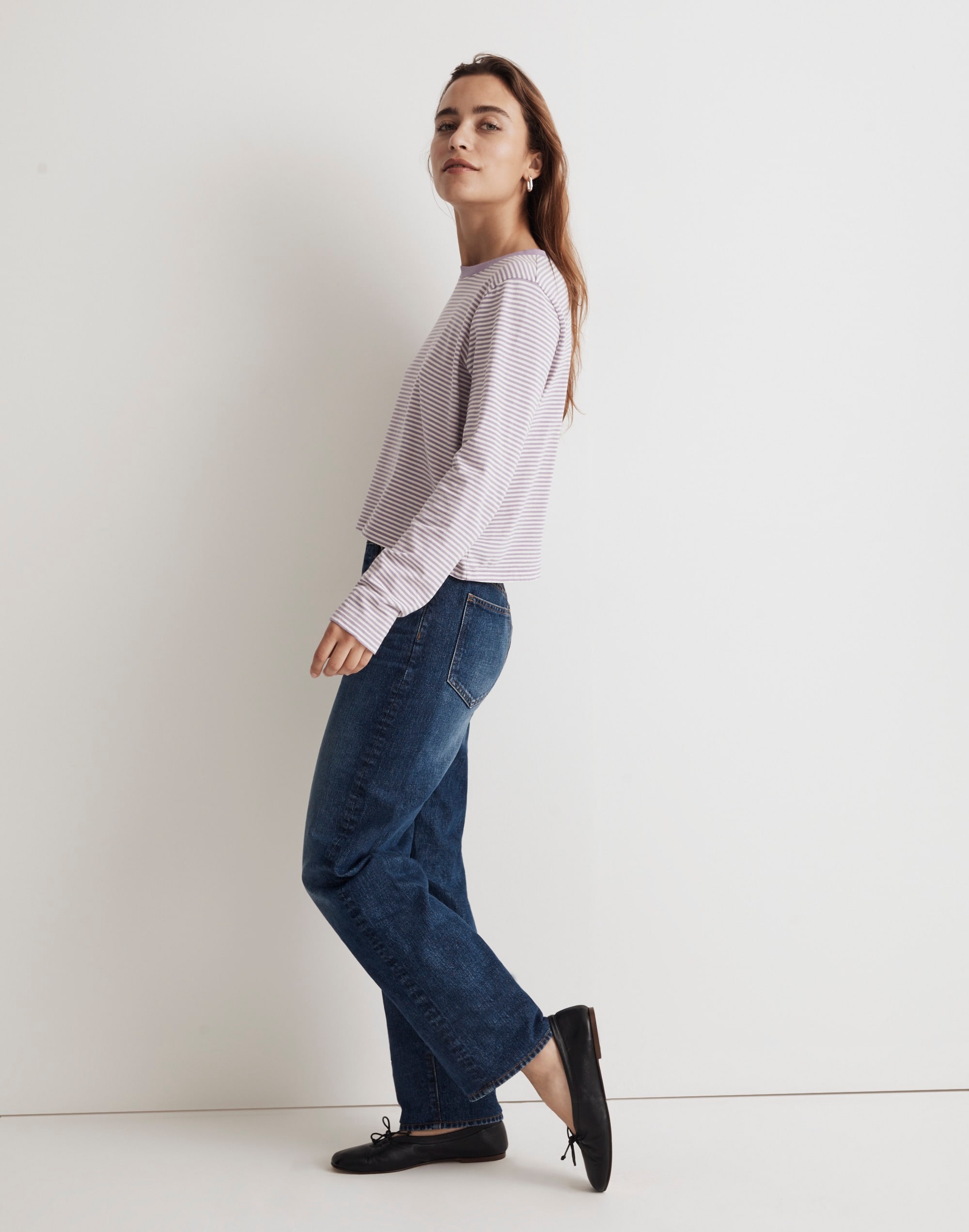 Softfade Cotton Boxy-Crop Tee