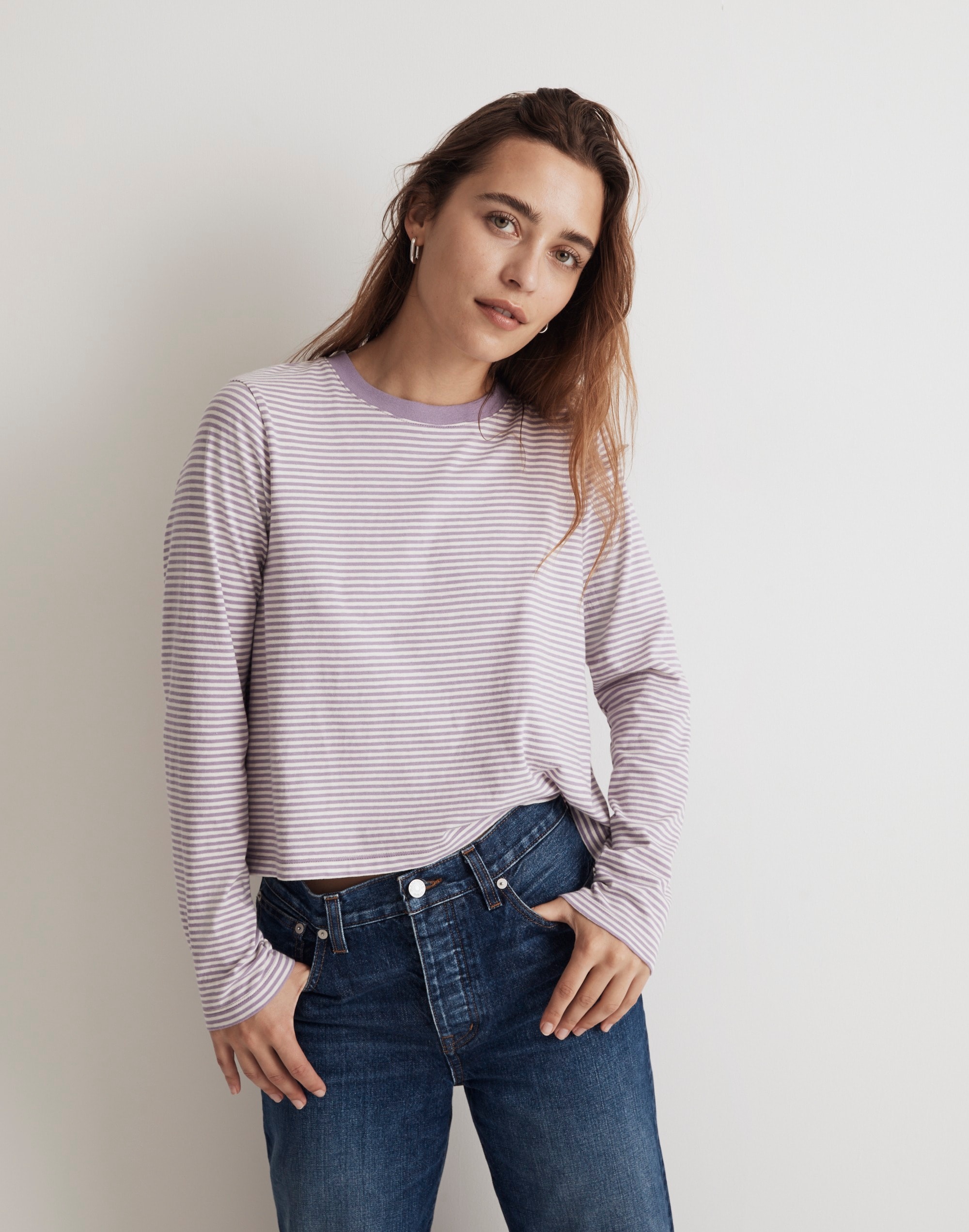 Softfade Cotton Boxy-Crop Tee