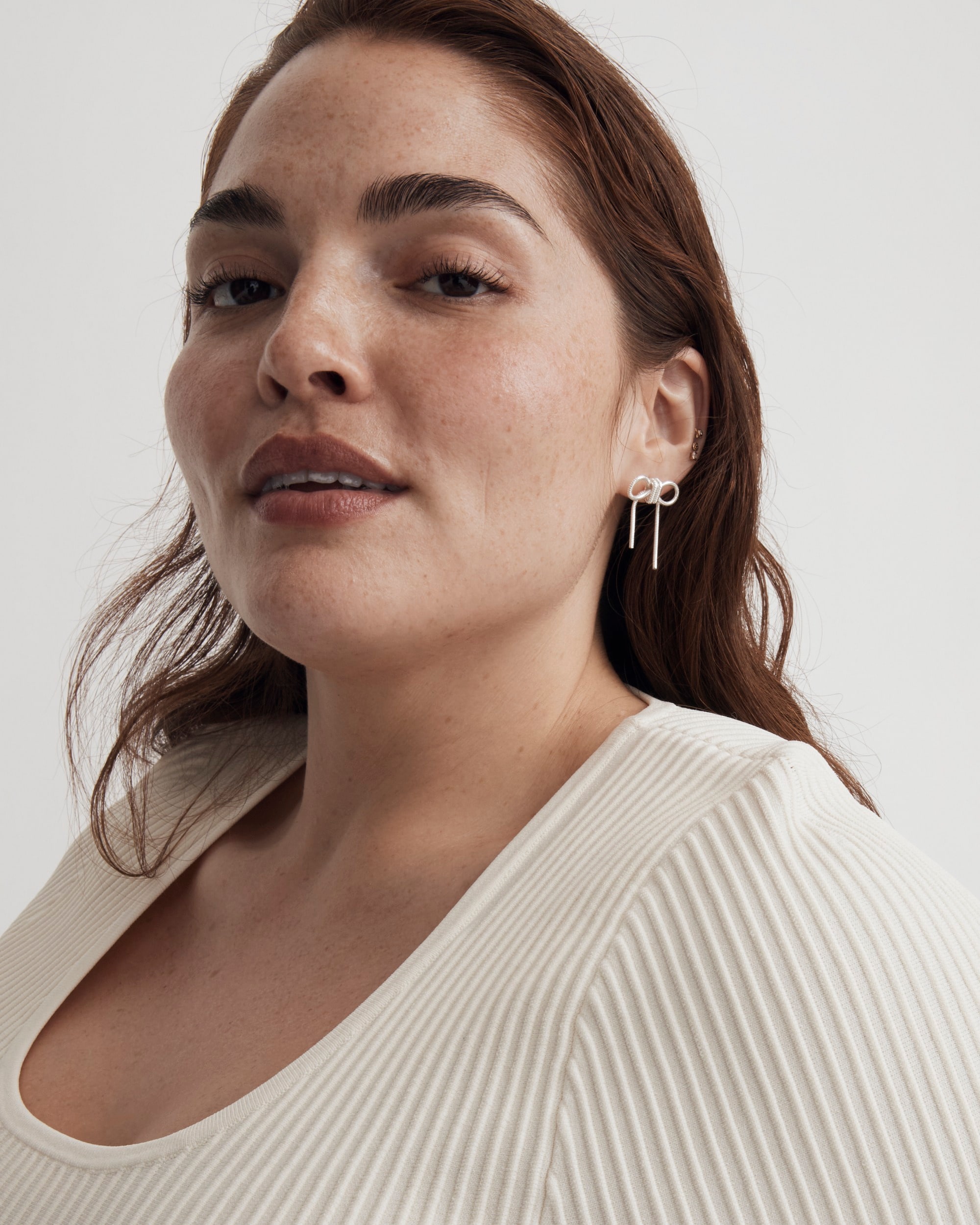 Snake Chain Bow Statement Earrings