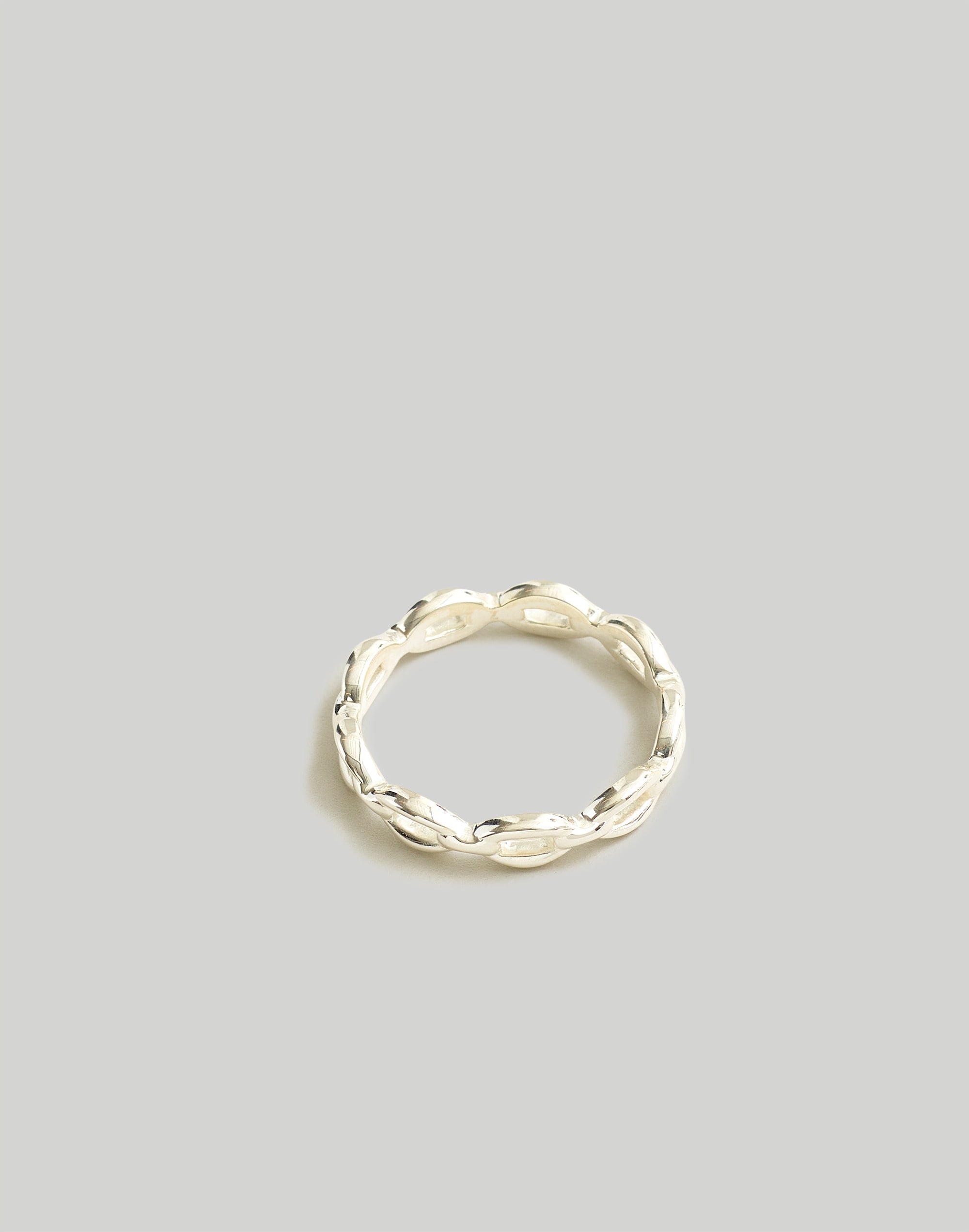 Mw Delicate Collection Demi-fine Watch Chain Ring In Sterling Silver