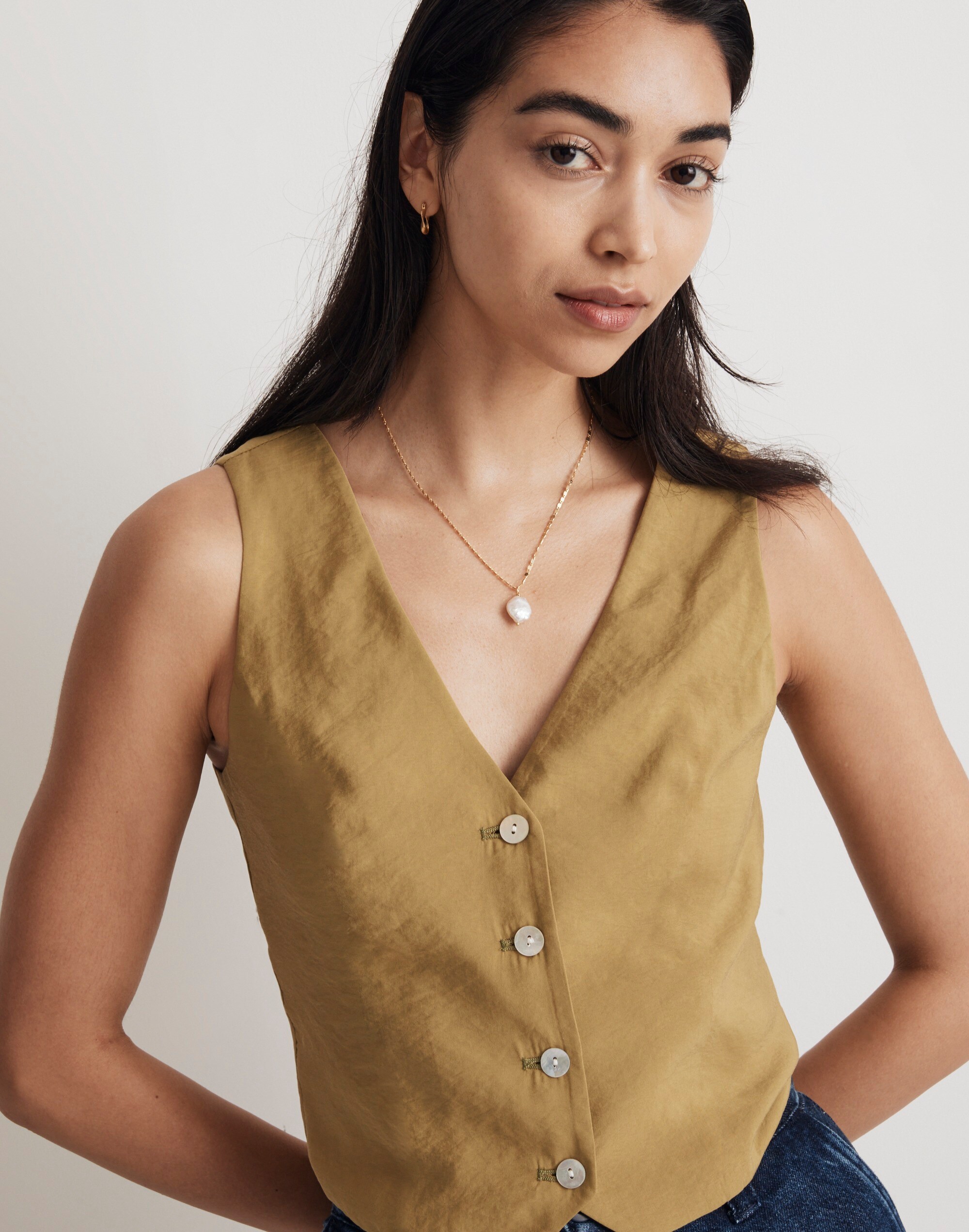 Casted Pearl Coin Necklace