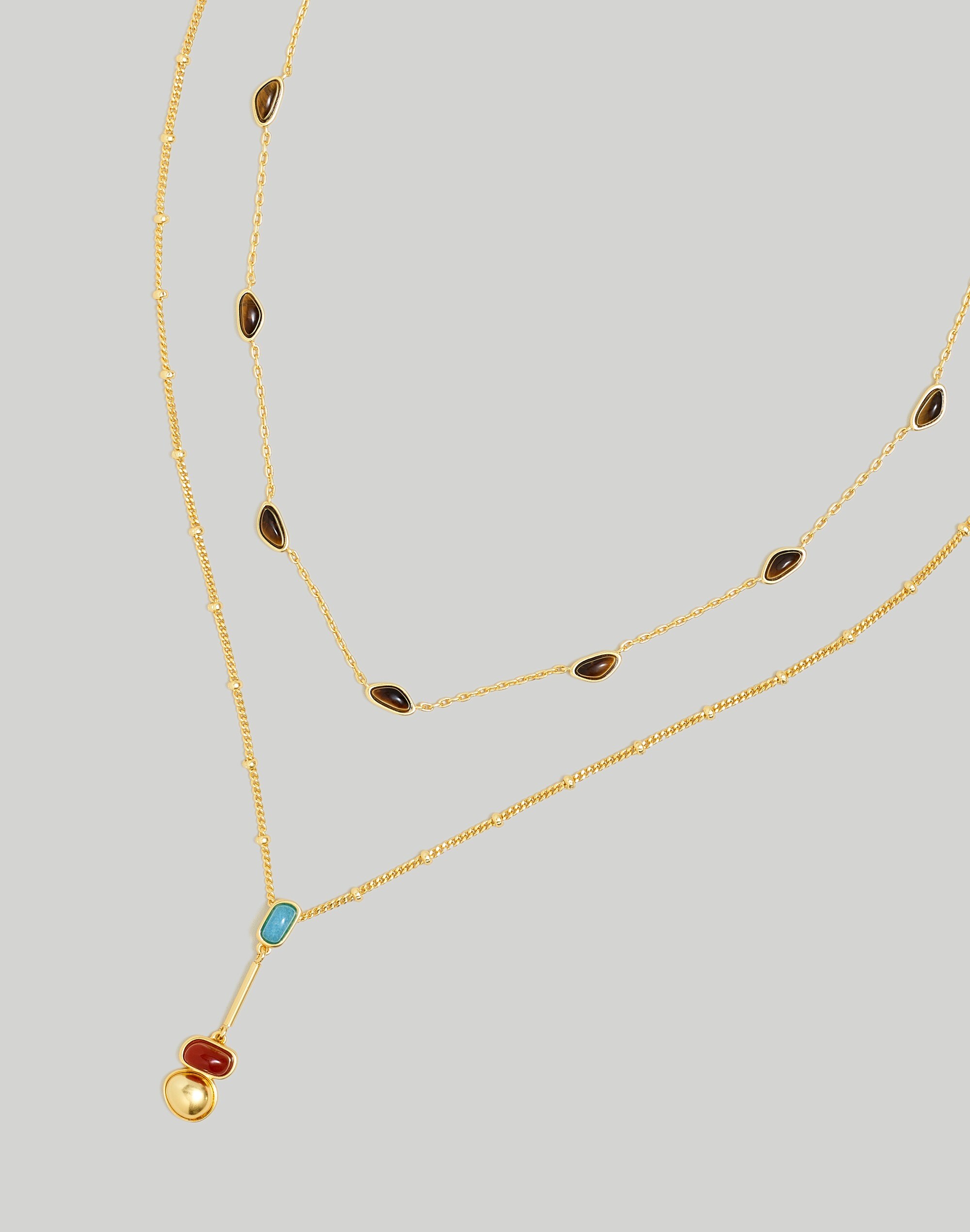 Stone Collection Two-Pack Lariat Necklace Set