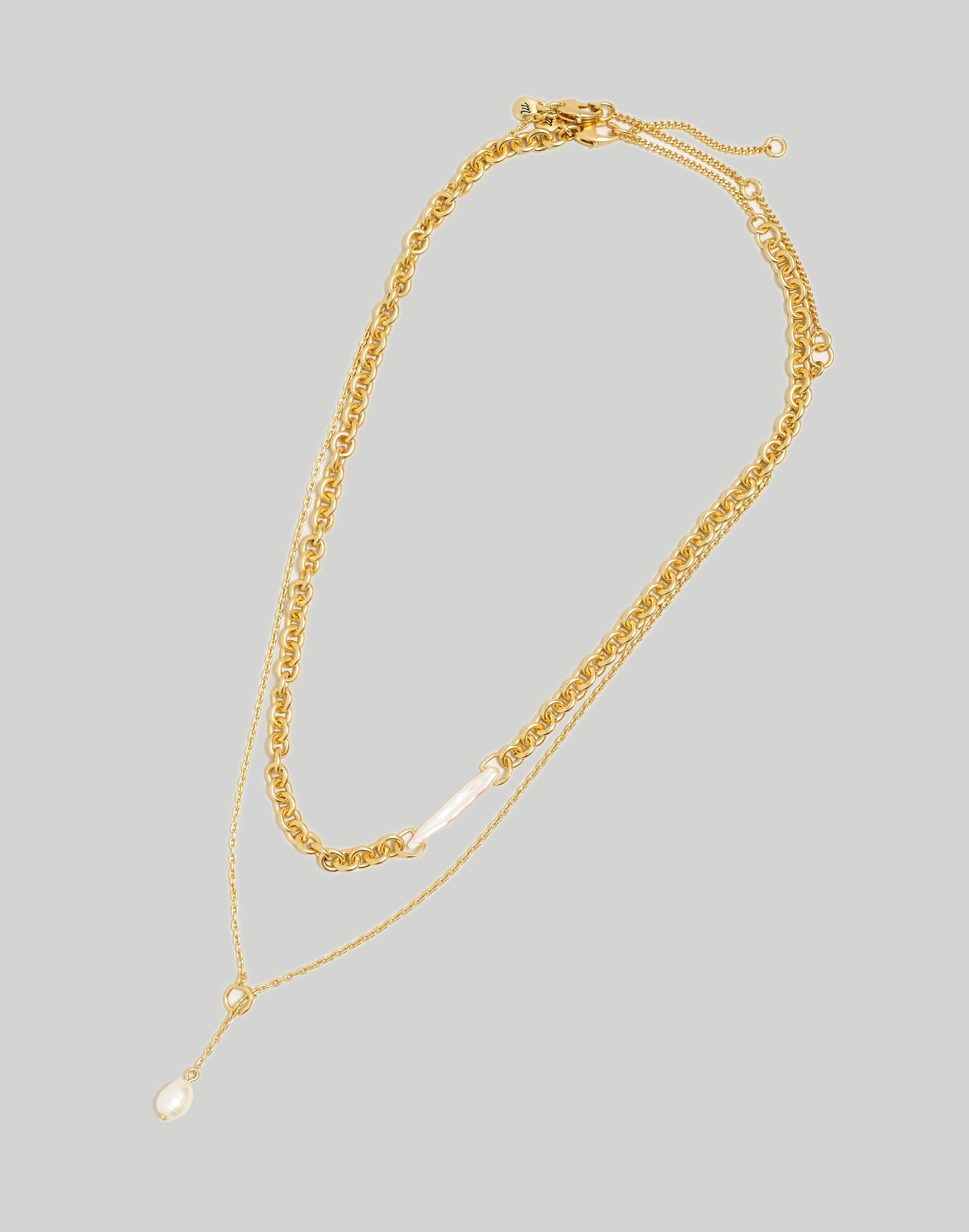 Two-Pack Casted Pearl Necklace Set