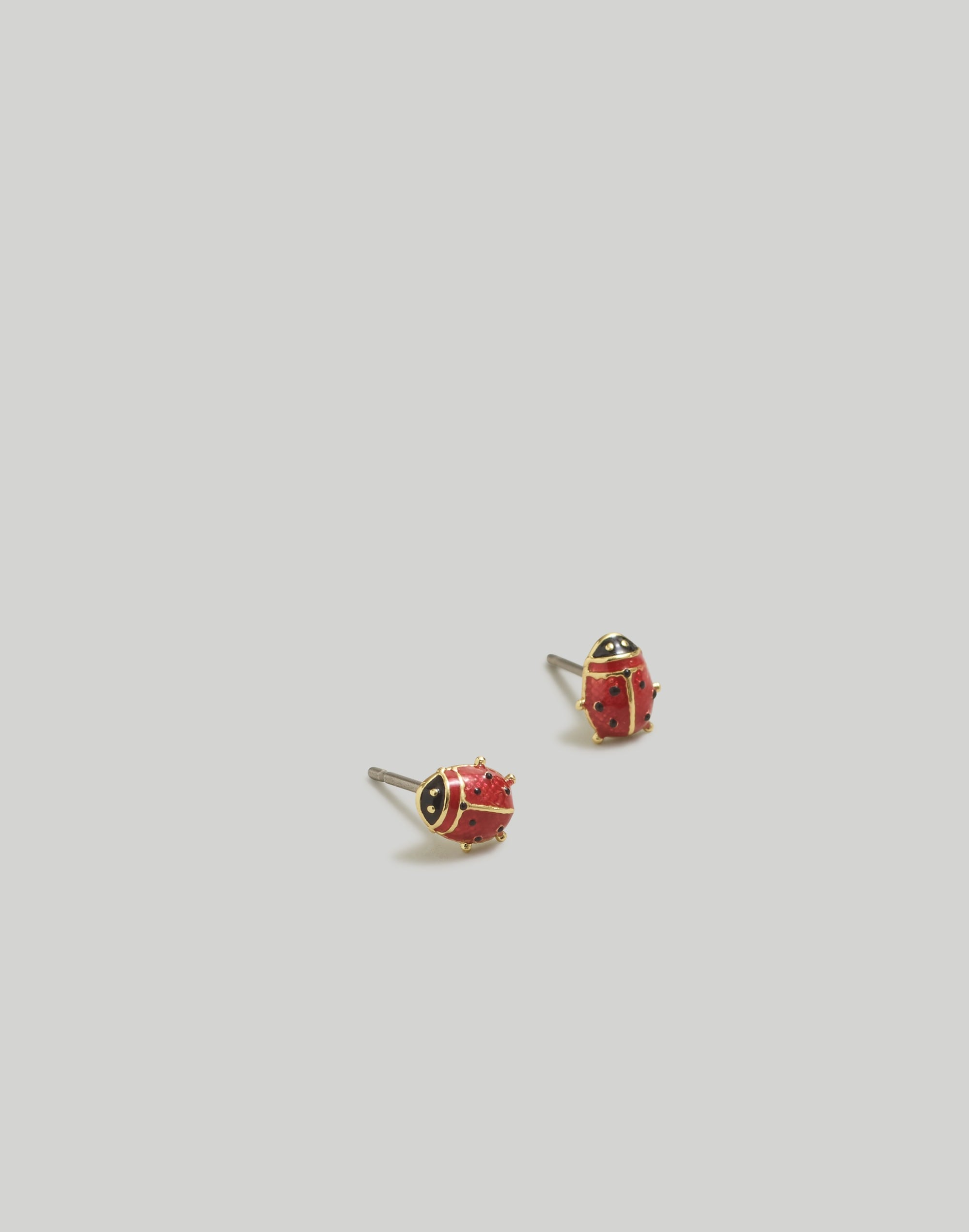 Enamel Ladybug Stud Earrings