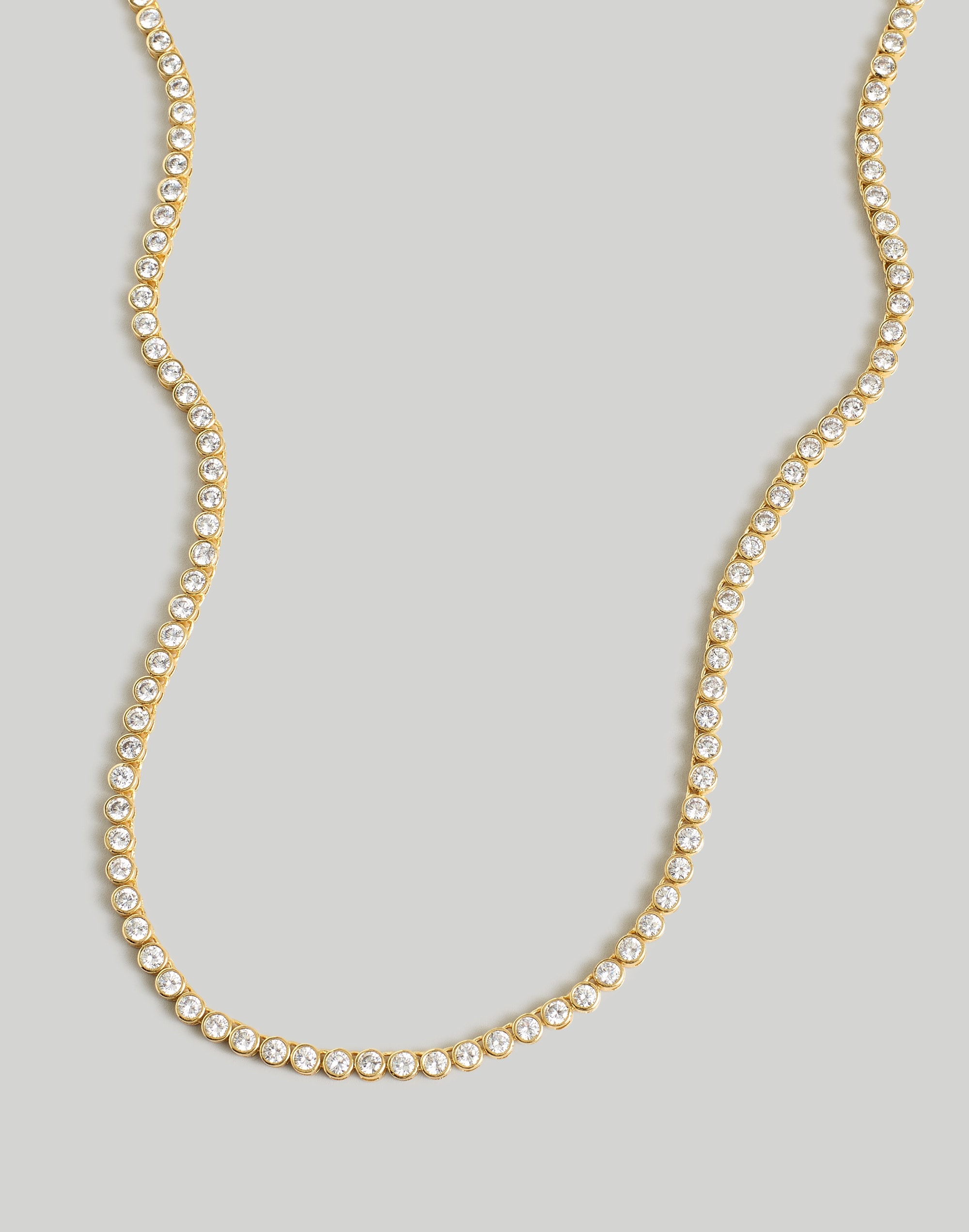 Mw Tennis Necklace In Pale Gold