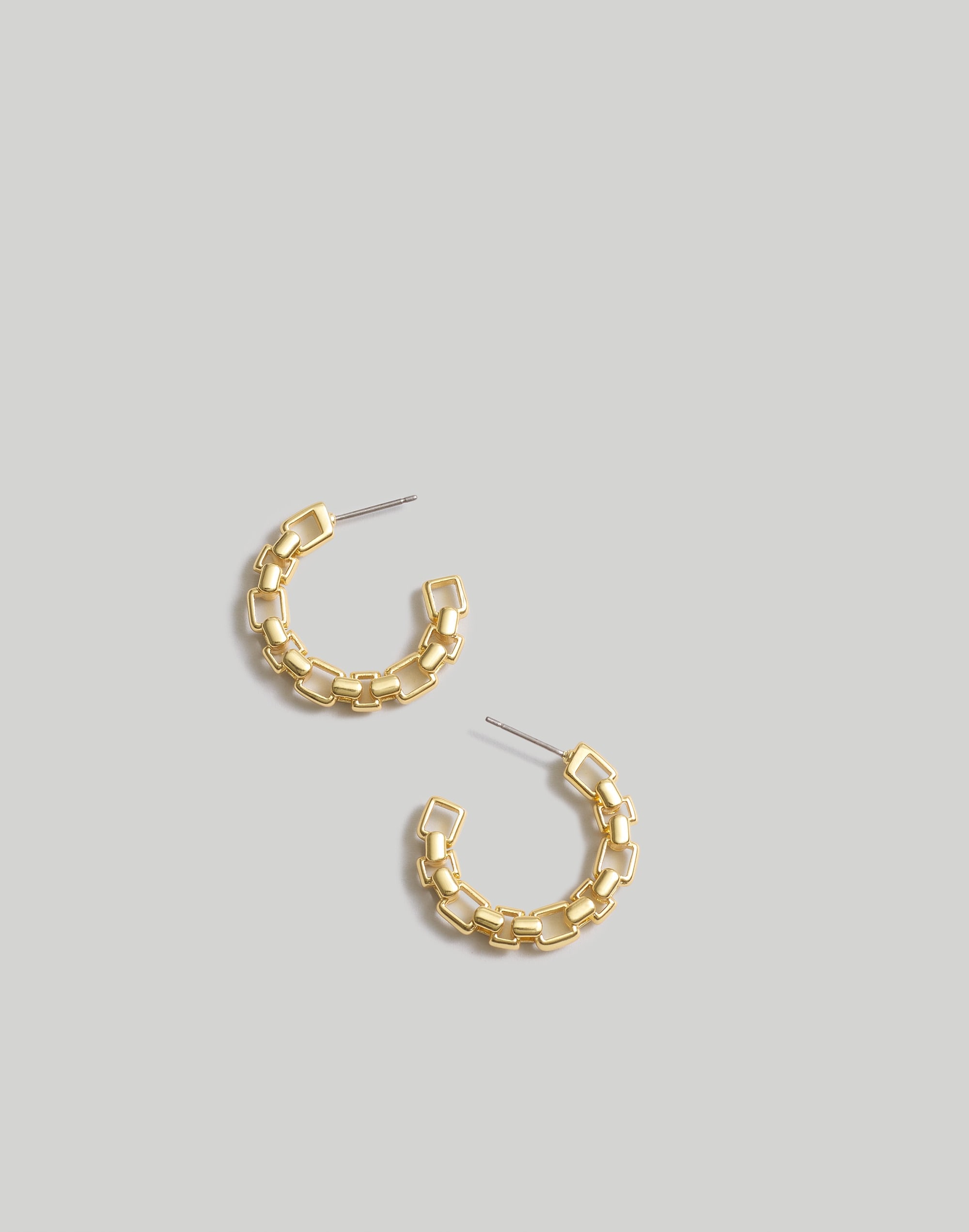 Mixed Chain Medium Hoop Earrings