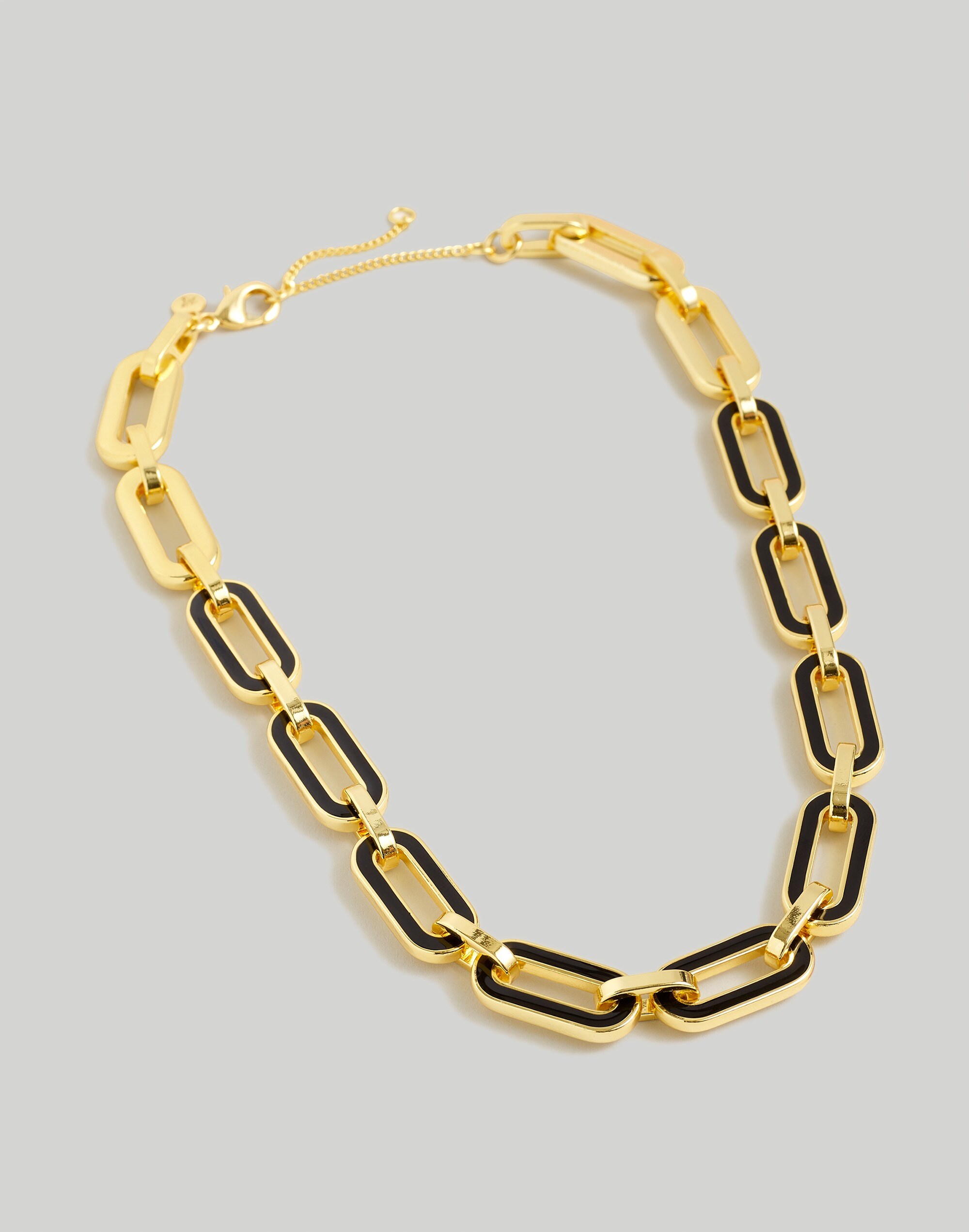 Colorblock Enamel Chunky Chain Necklace