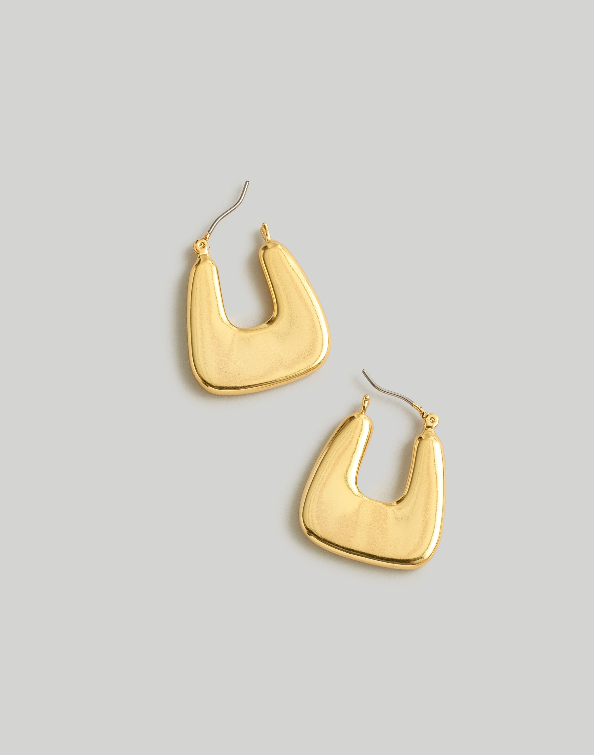 Mw Chunky Triangle Hoop Earrings In Vintage Gold