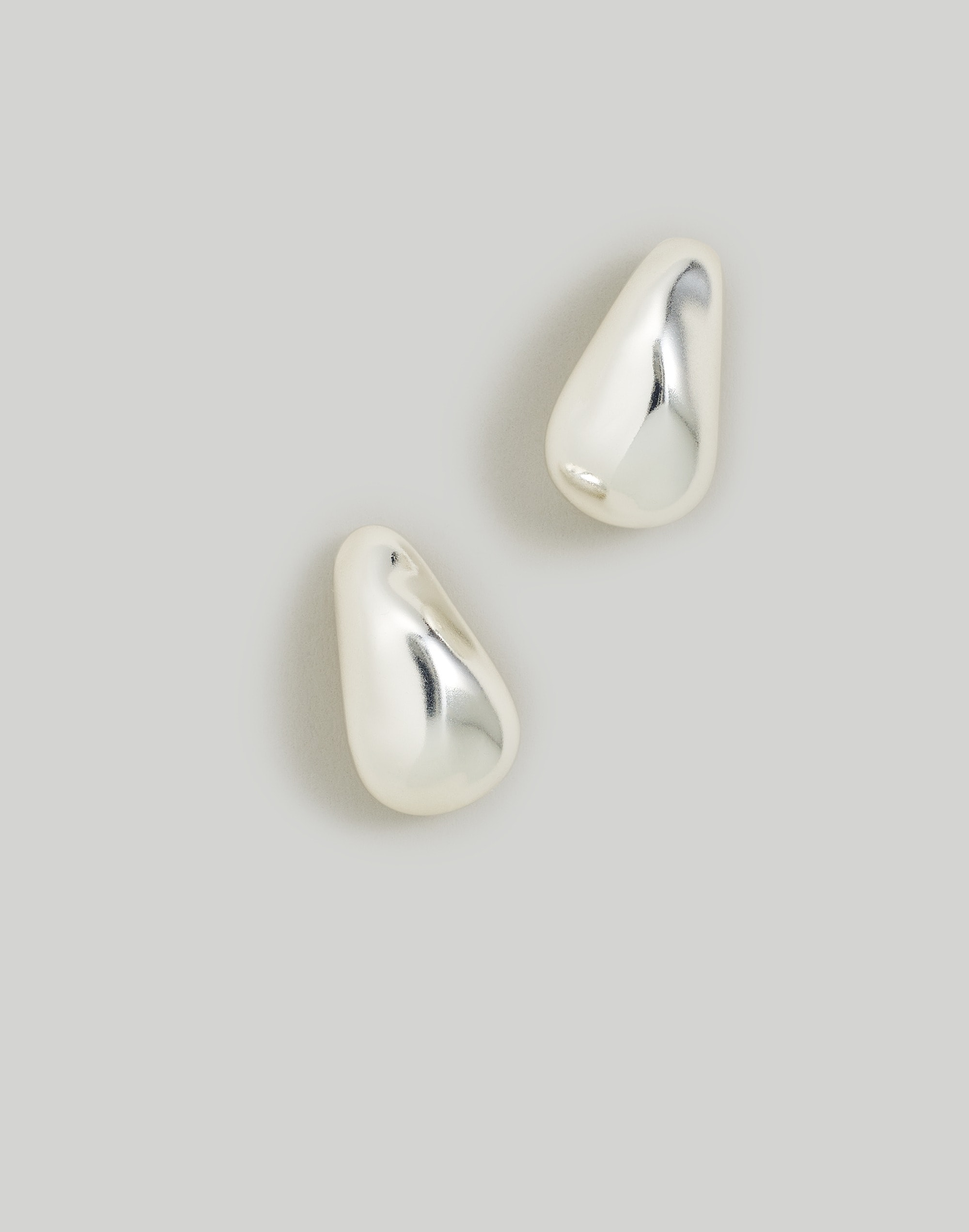 Mw Sculptural Droplet Statement Earrings In Light Silver Ox