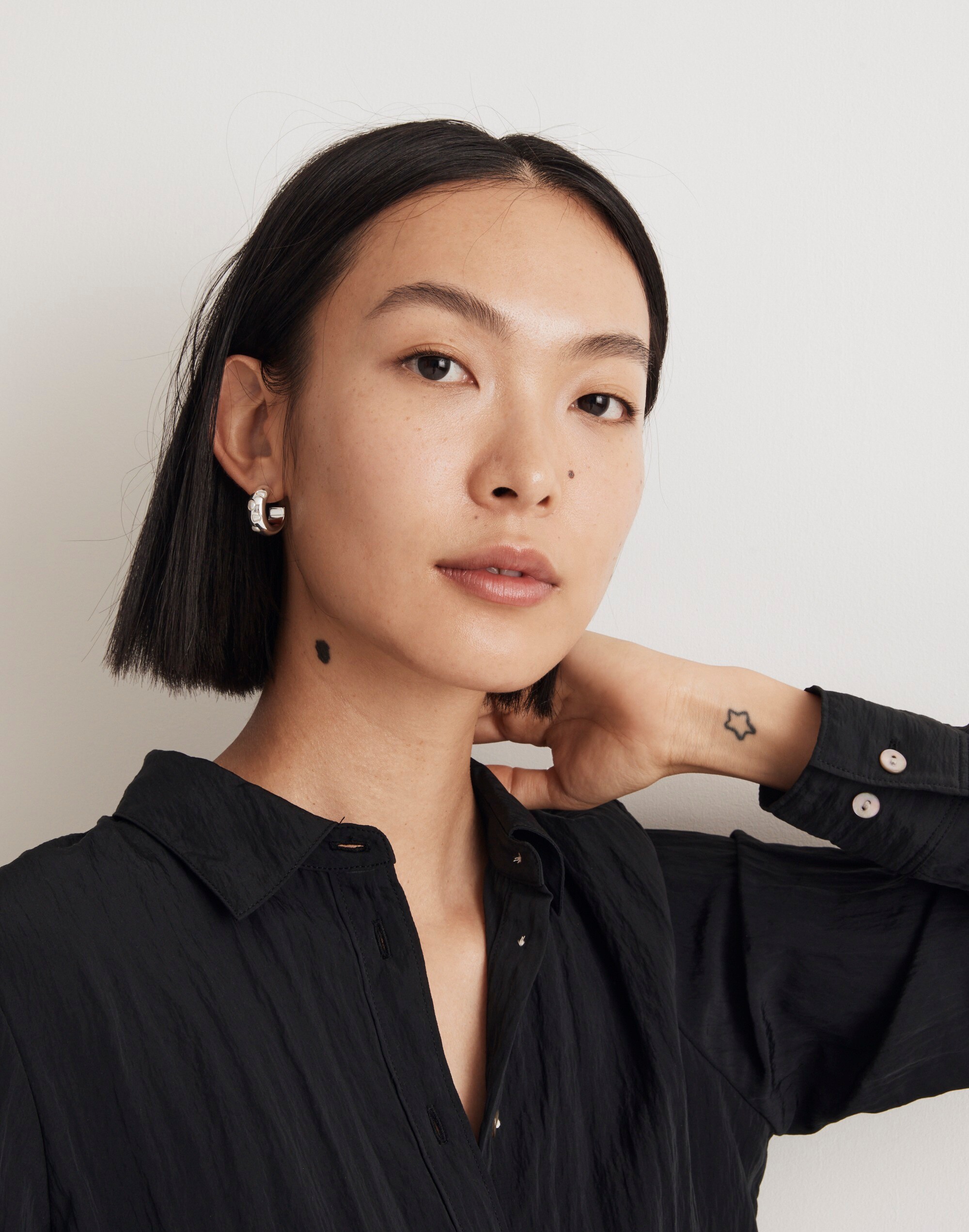 Stone Collection Chunky Hoop Earrings