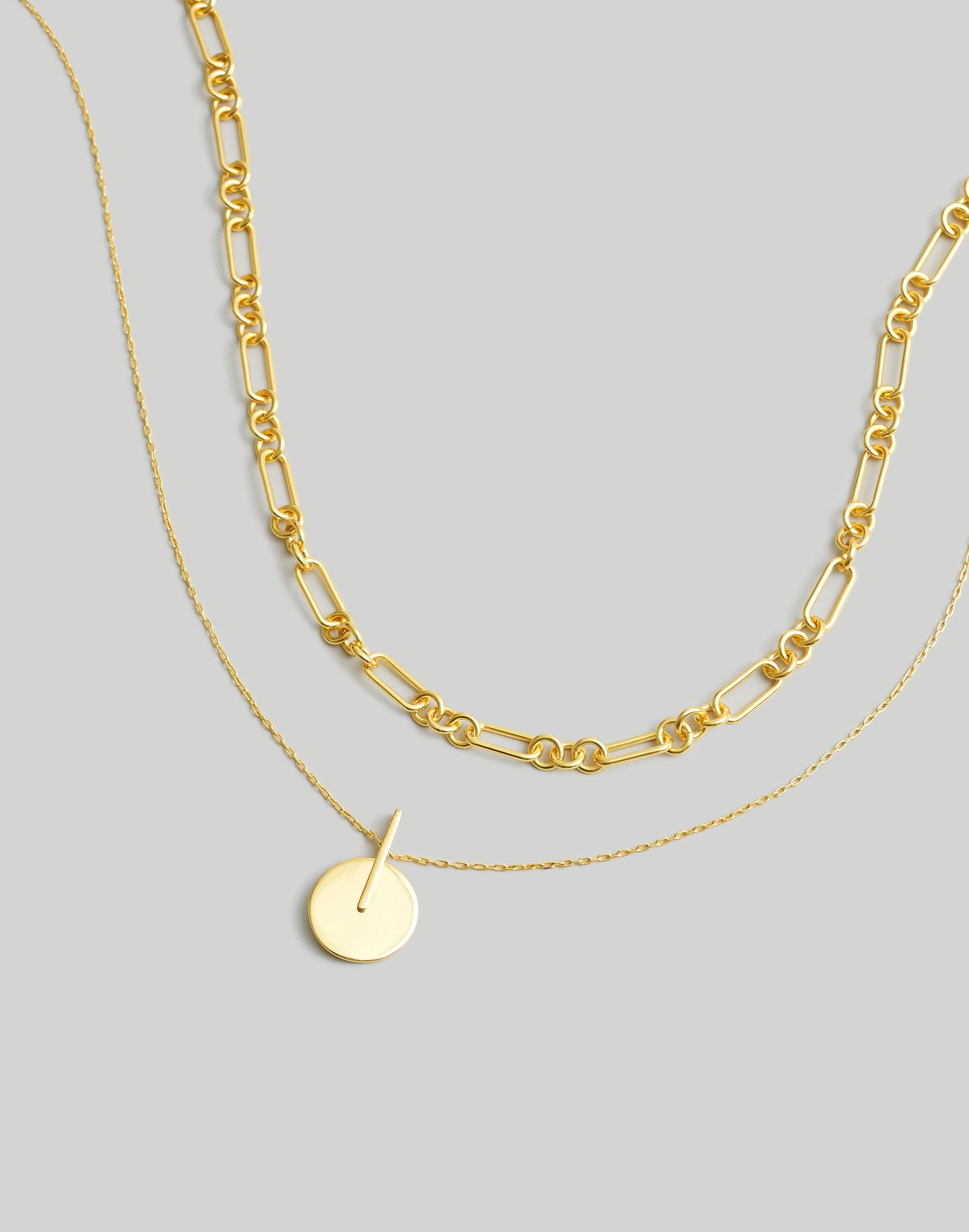 Two-Pack Geometric Lariat Necklace Set