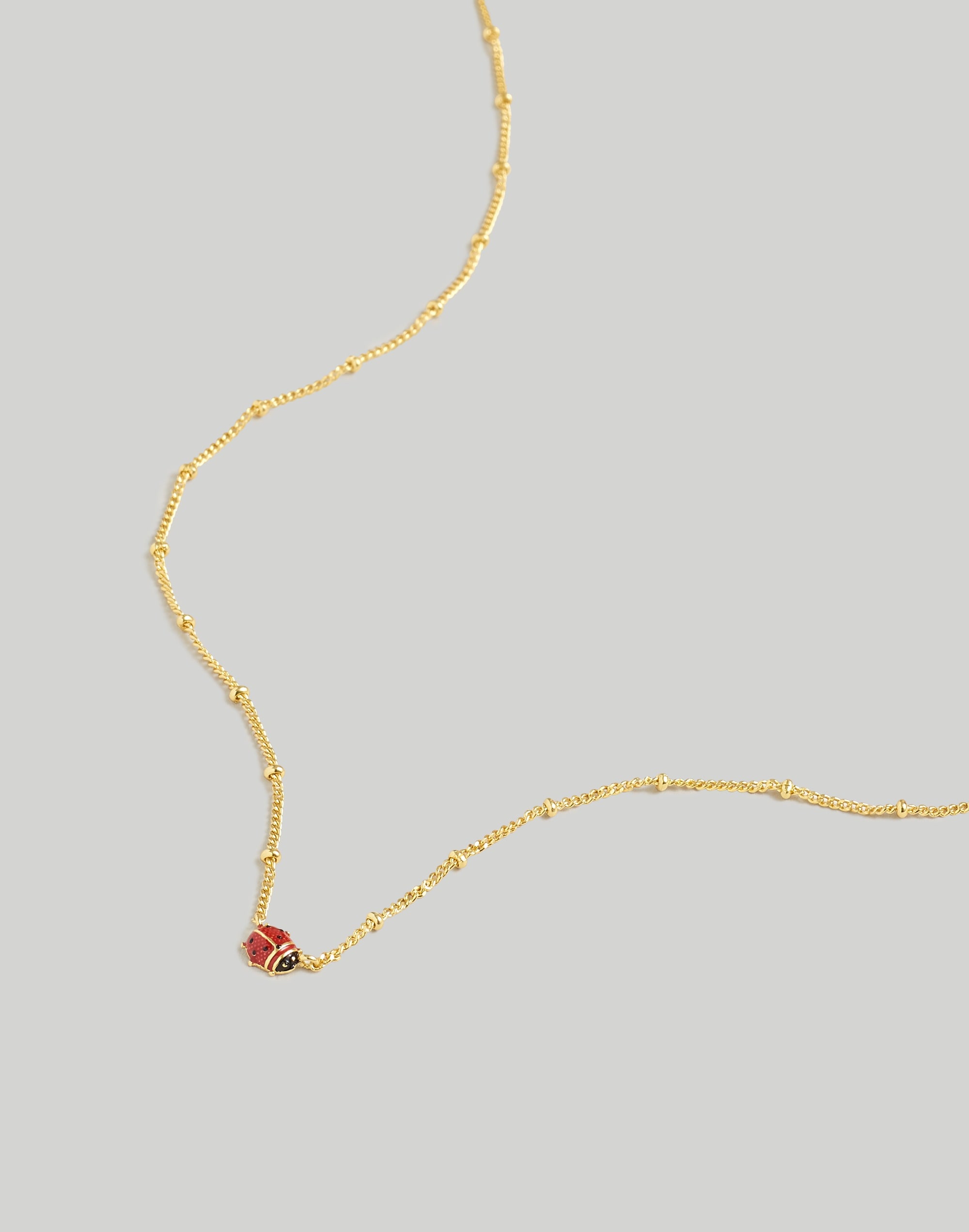 Enamel Ladybug Chain Necklace
