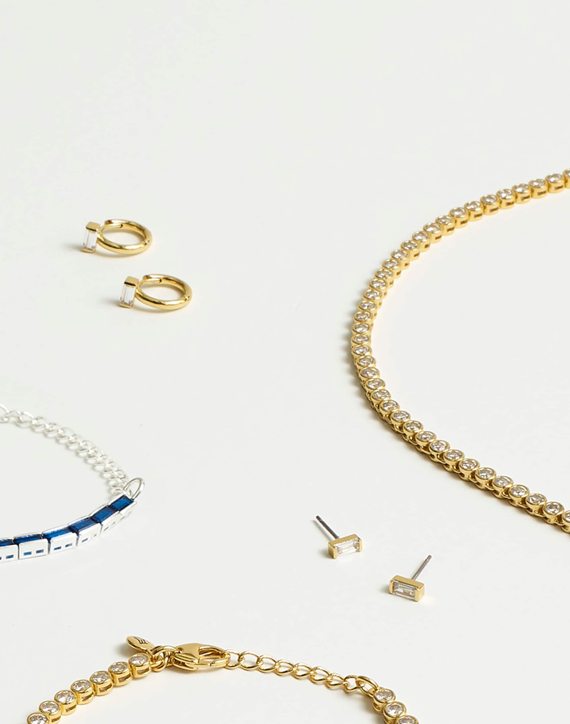 The Tennis Collection Baguette Crystal Stud Earrings