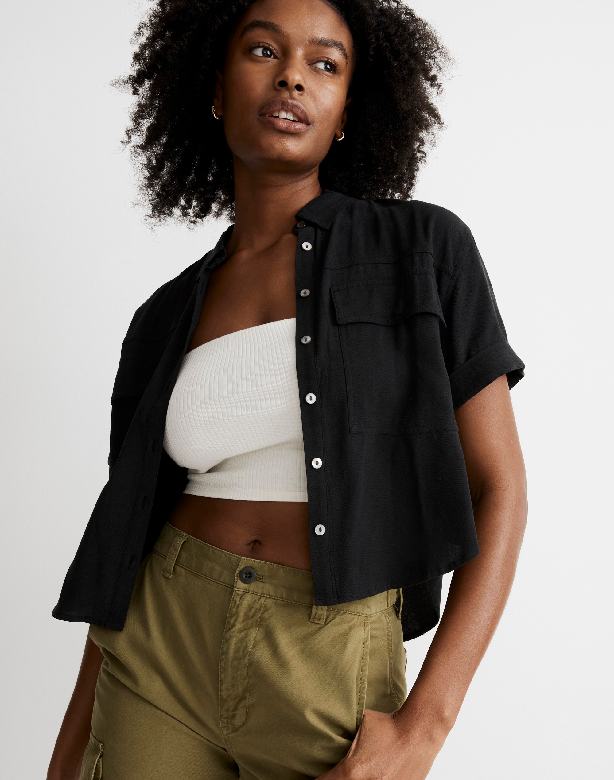 Cuffed Utility Shirt in Lusterweave