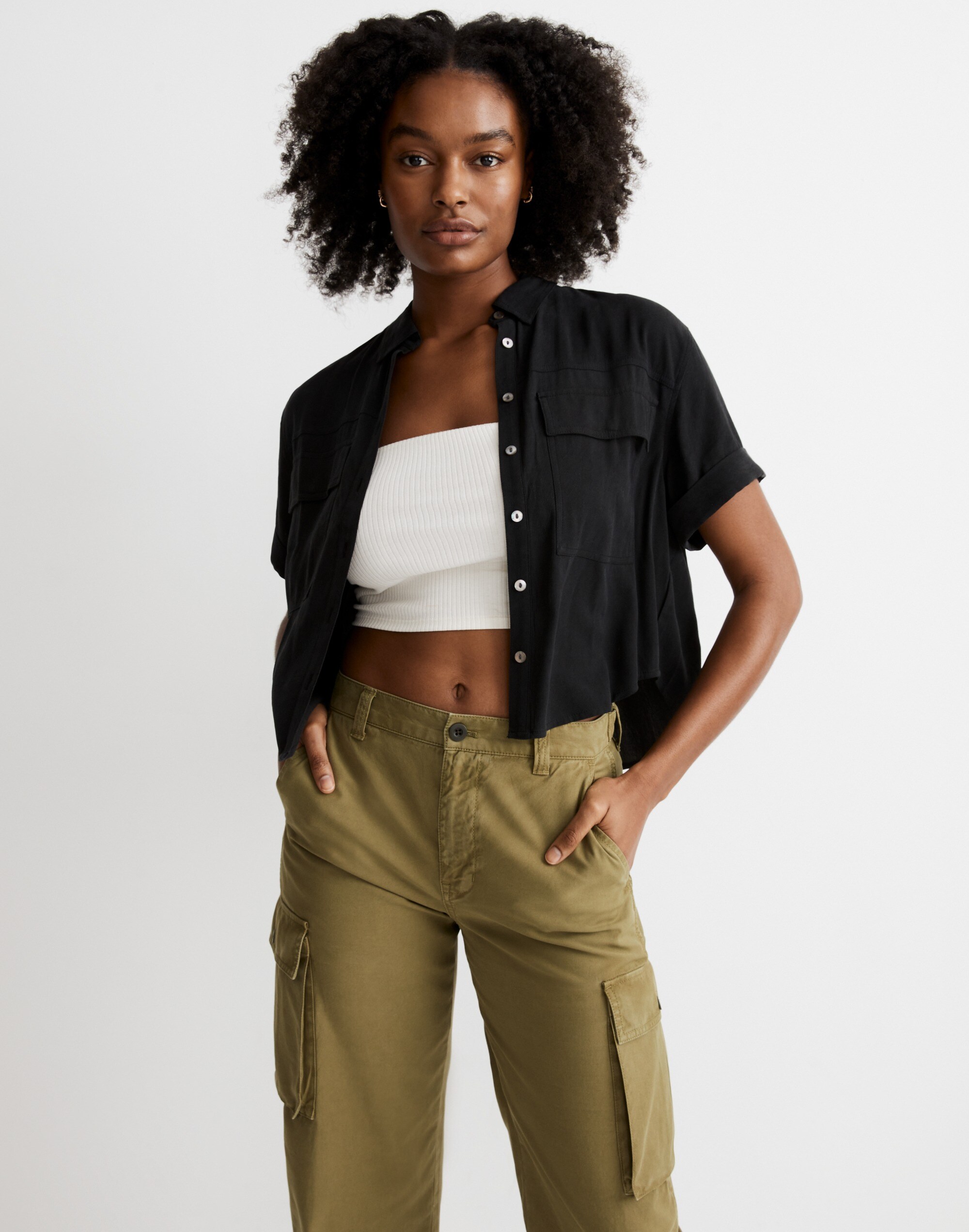 Cuffed Utility Shirt in Lusterweave