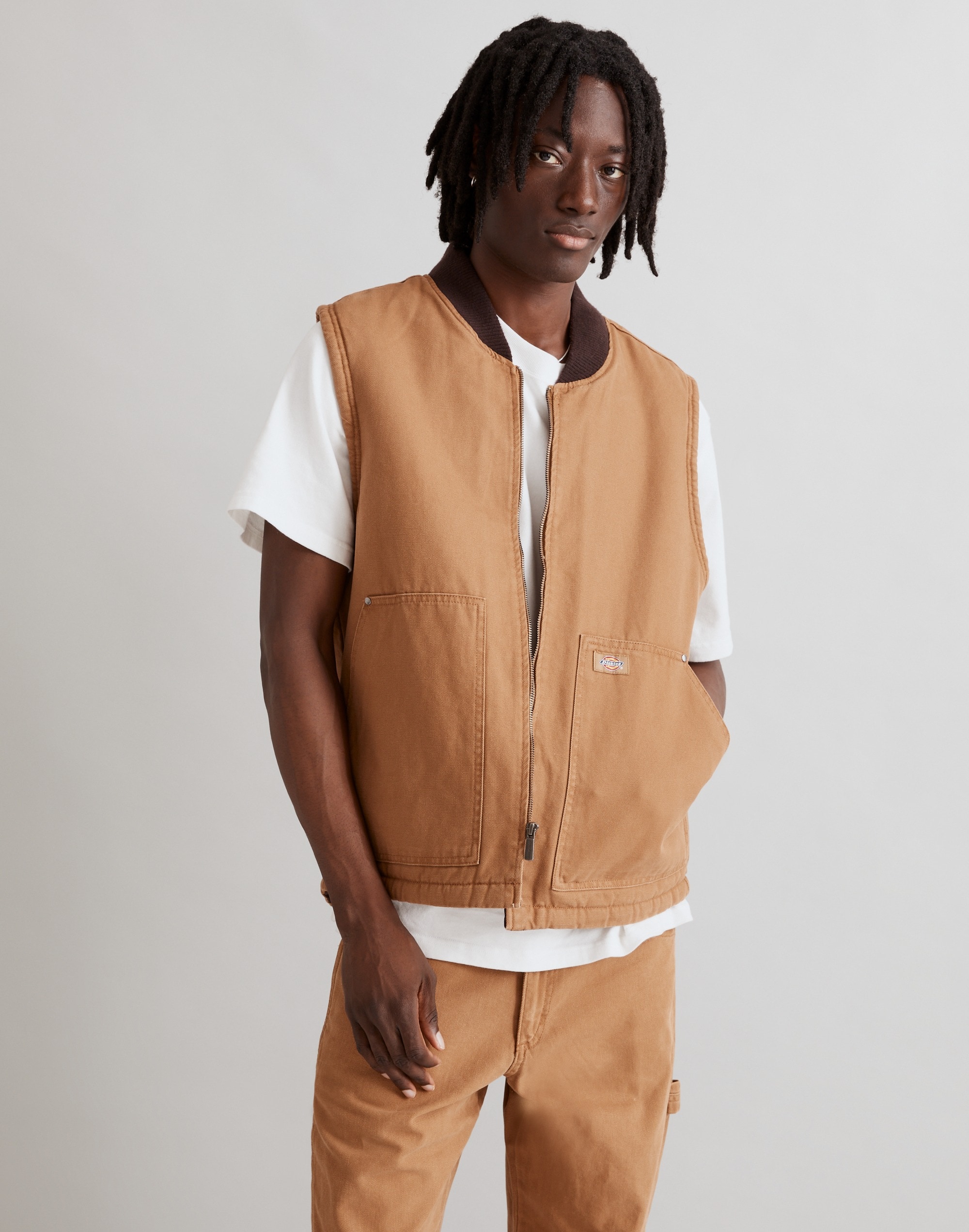Dickies&reg; Stonewashed Duck High Pile Fleece-Lined Vest