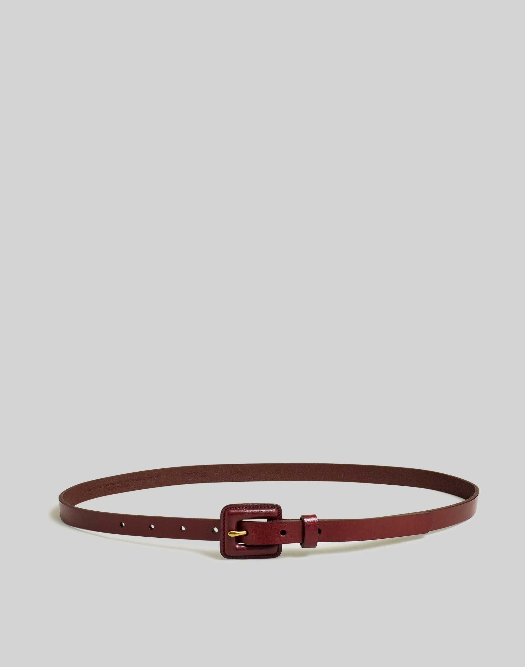 Pebbled Leather Covered-Buckle Belt