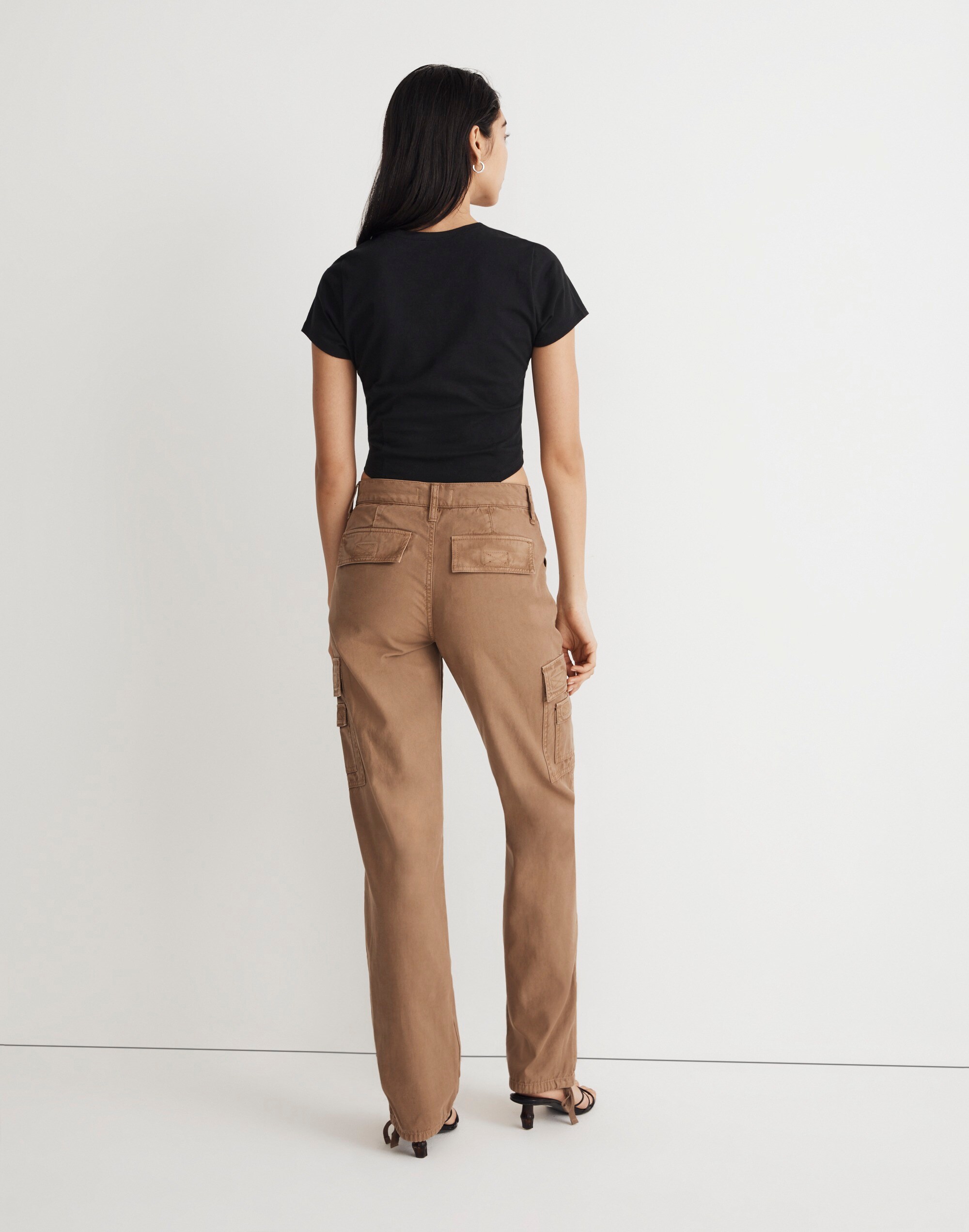 Garment-Dyed Low-Slung Straight Cargo Pants