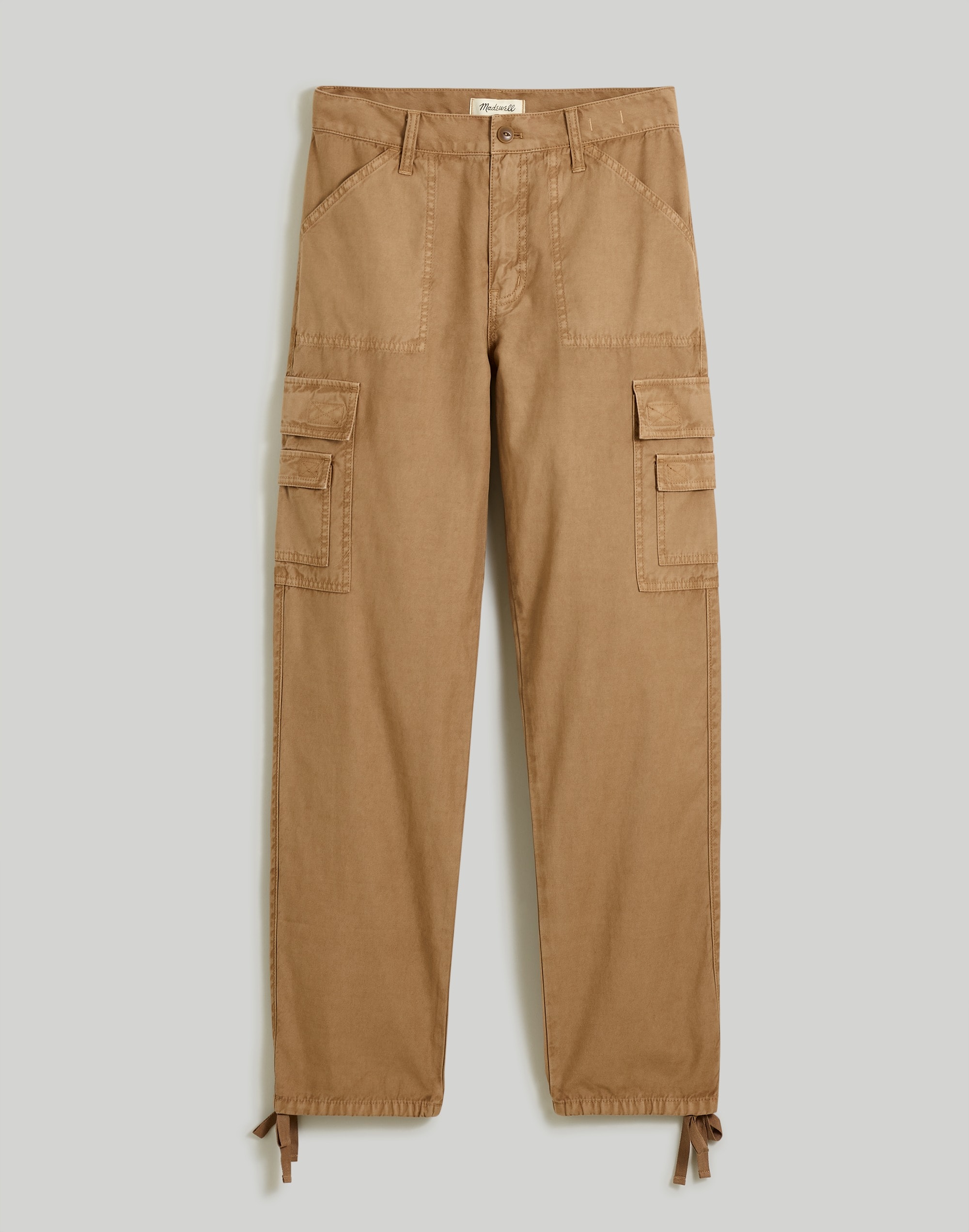 Garment-Dyed Low-Slung Straight Cargo Pants