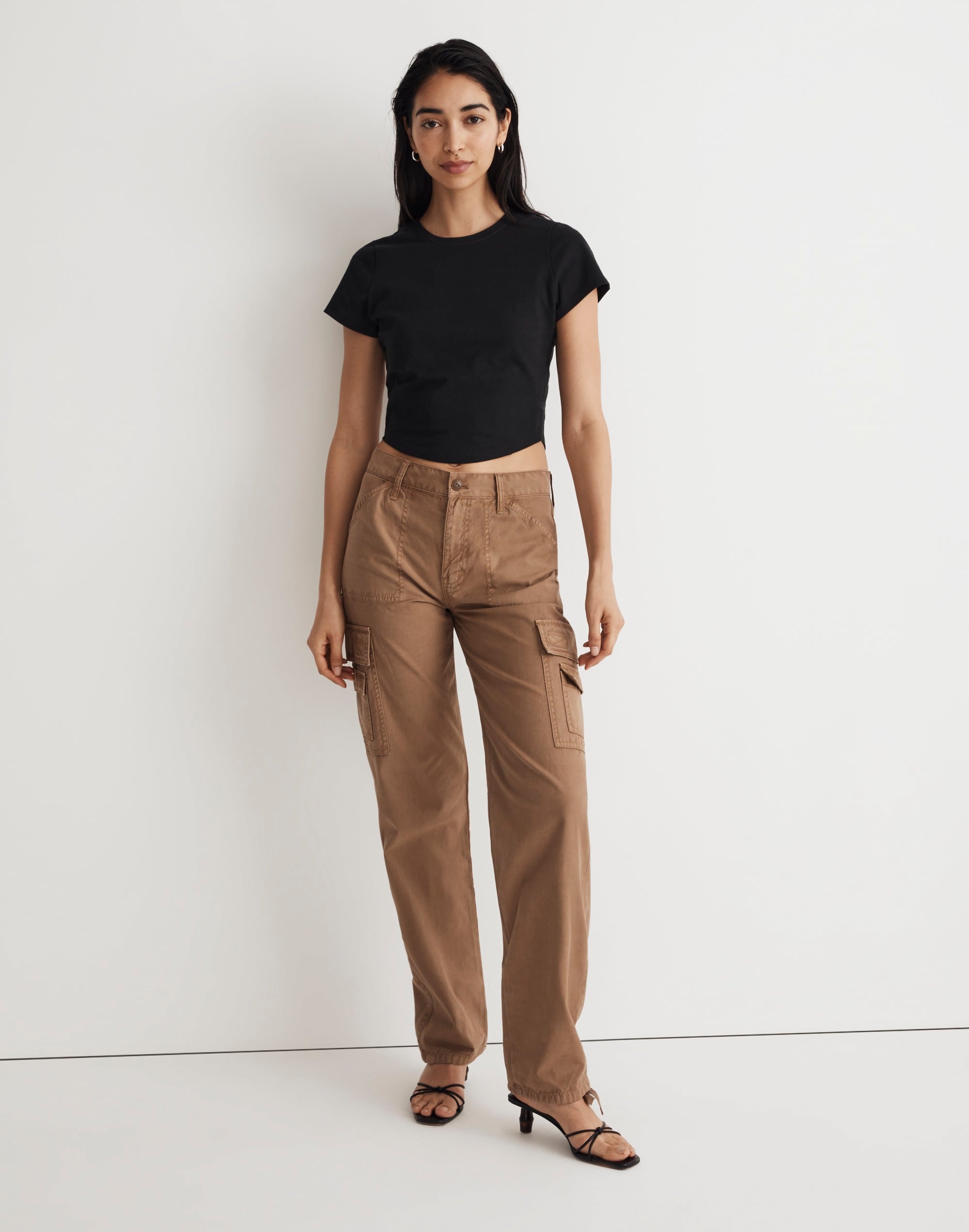 Garment-Dyed Low-Slung Straight Cargo Pants