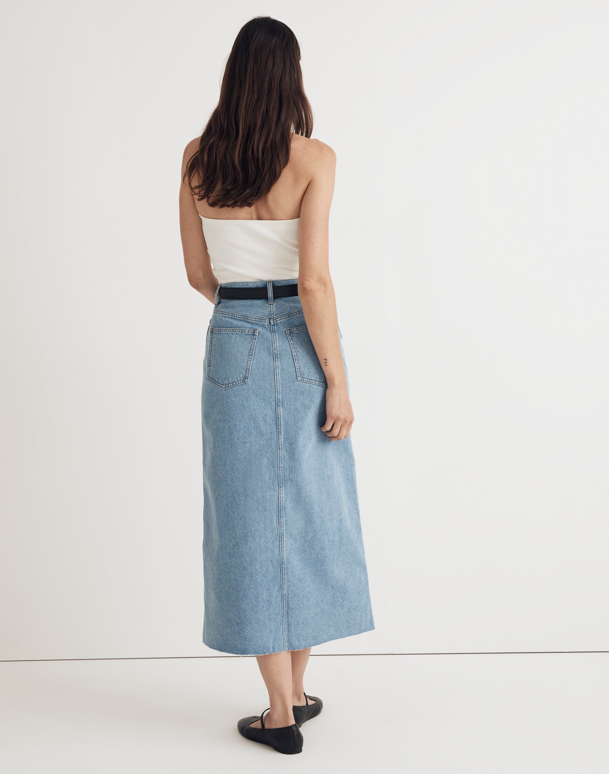 Denim Maxi Skirt in Merrimon Wash