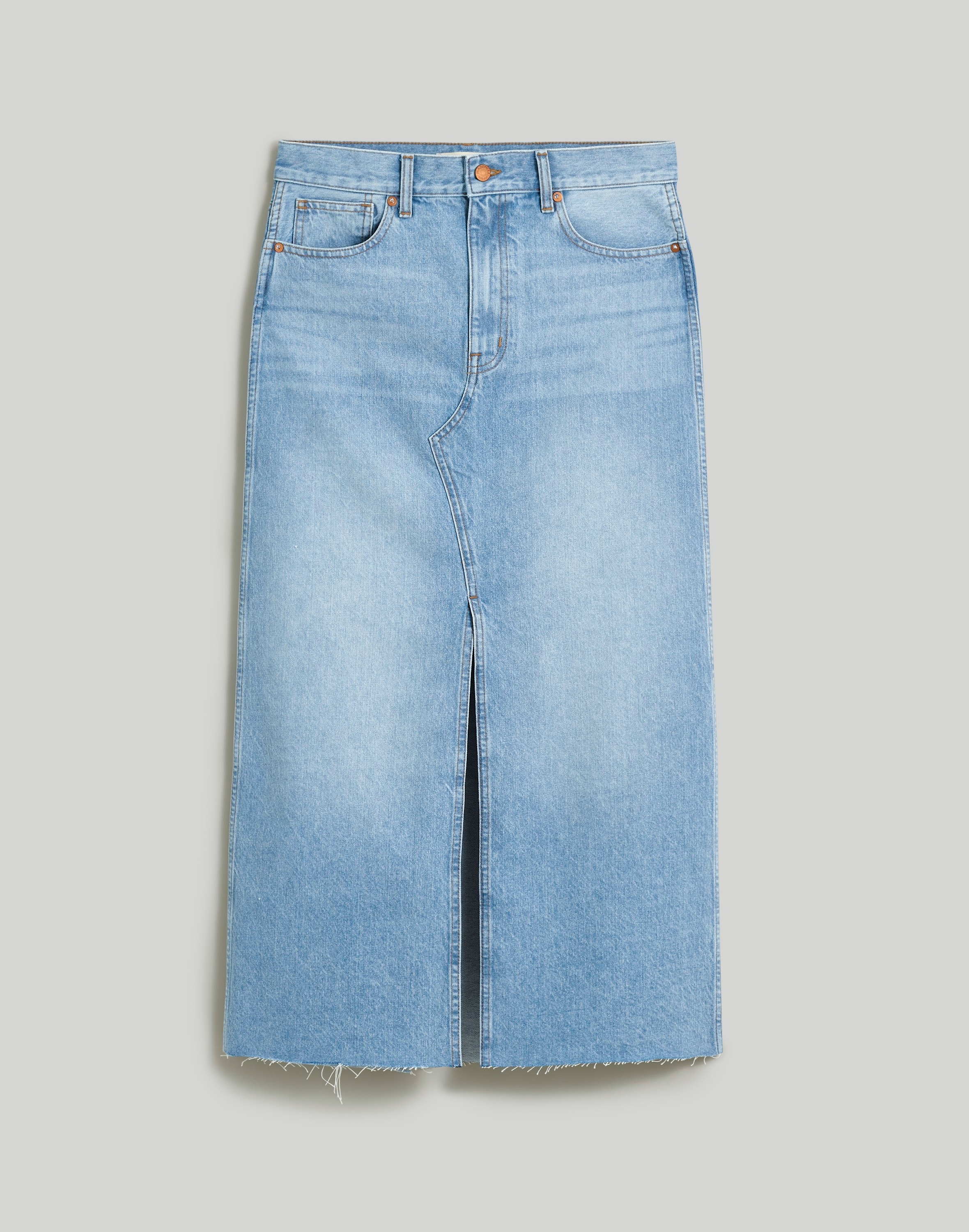 Denim Maxi Skirt in Merrimon Wash