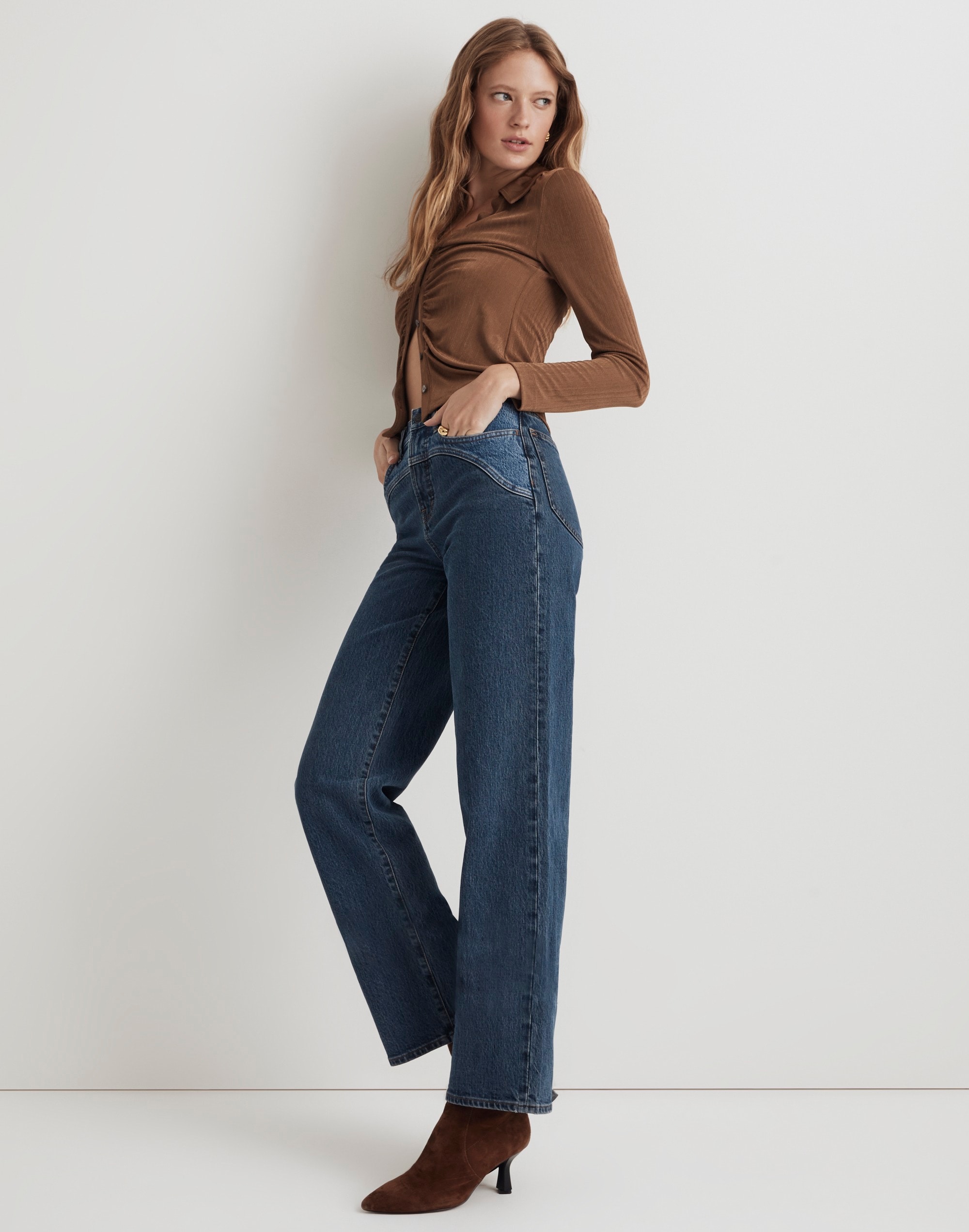 The Perfect Vintage Wide-Leg Crop Jean in Sonoma Wash: Yoke Edition