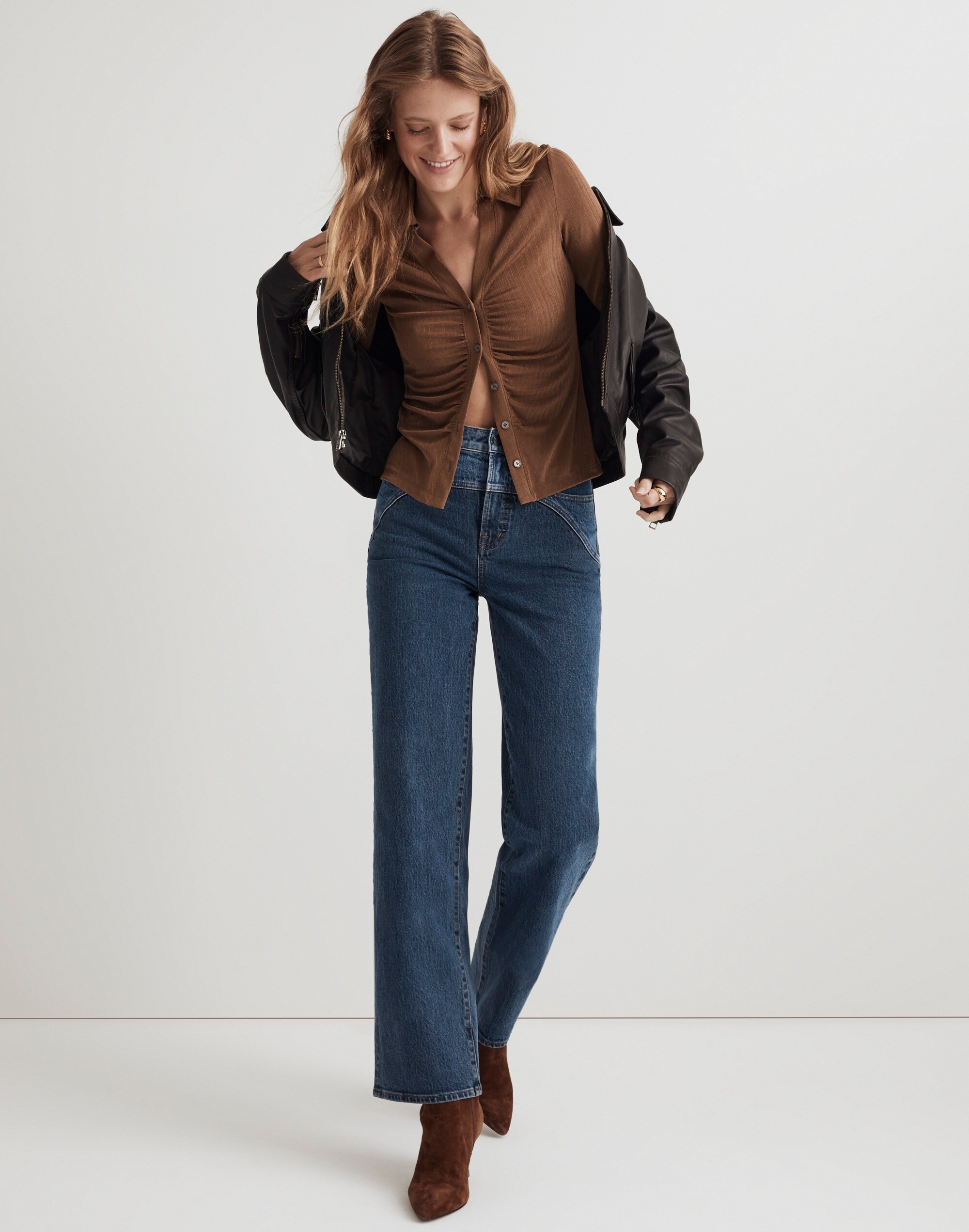 The Perfect Vintage Wide-Leg Crop Jean in Sonoma Wash: Yoke Edition