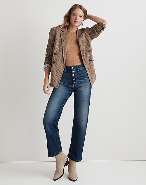The Perfect Vintage Wide-Leg Jean in Clemens Wash: Button-Front Edition
