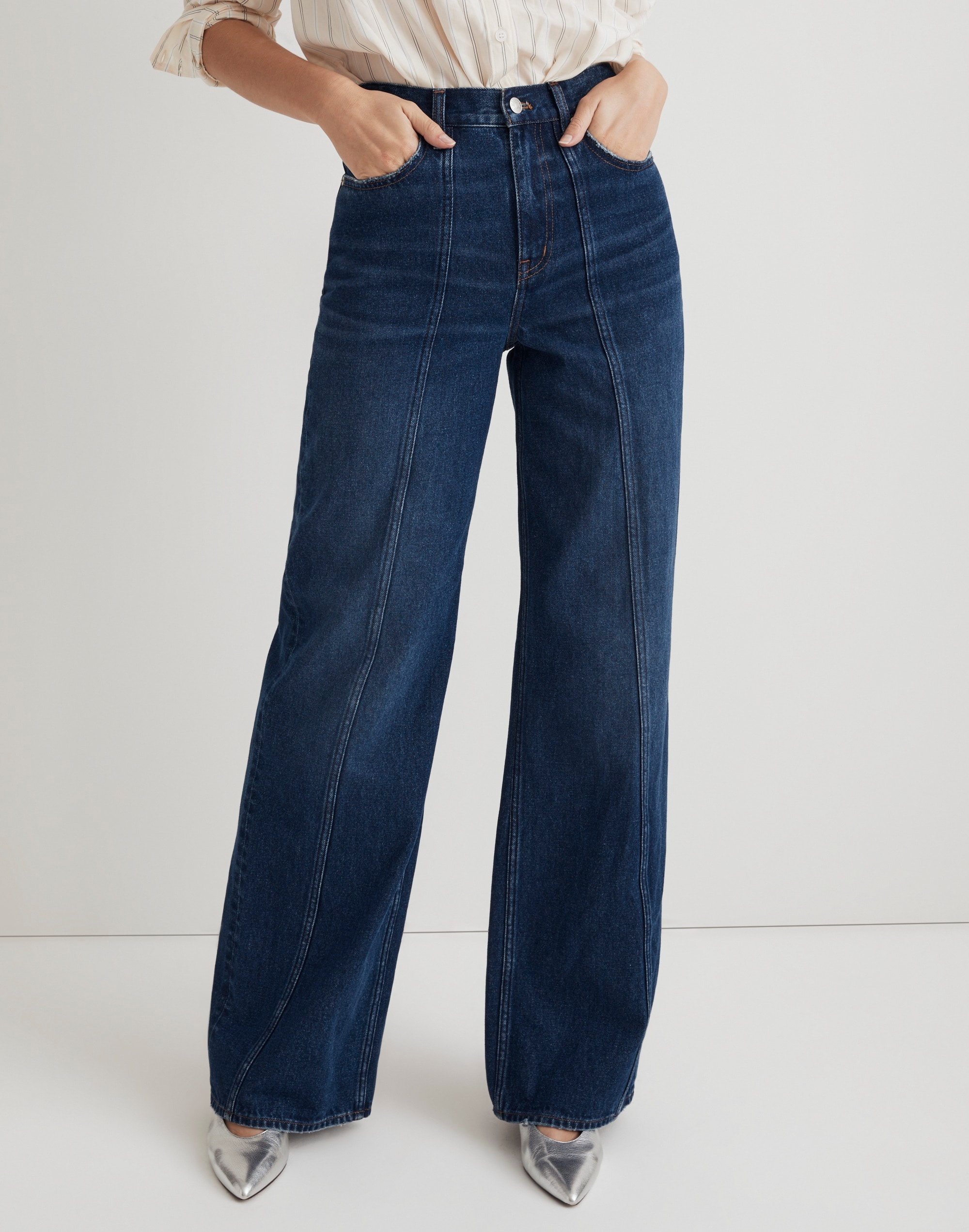 Superwide-Leg Jeans in Carrington Wash: Twisted-Seam Edition