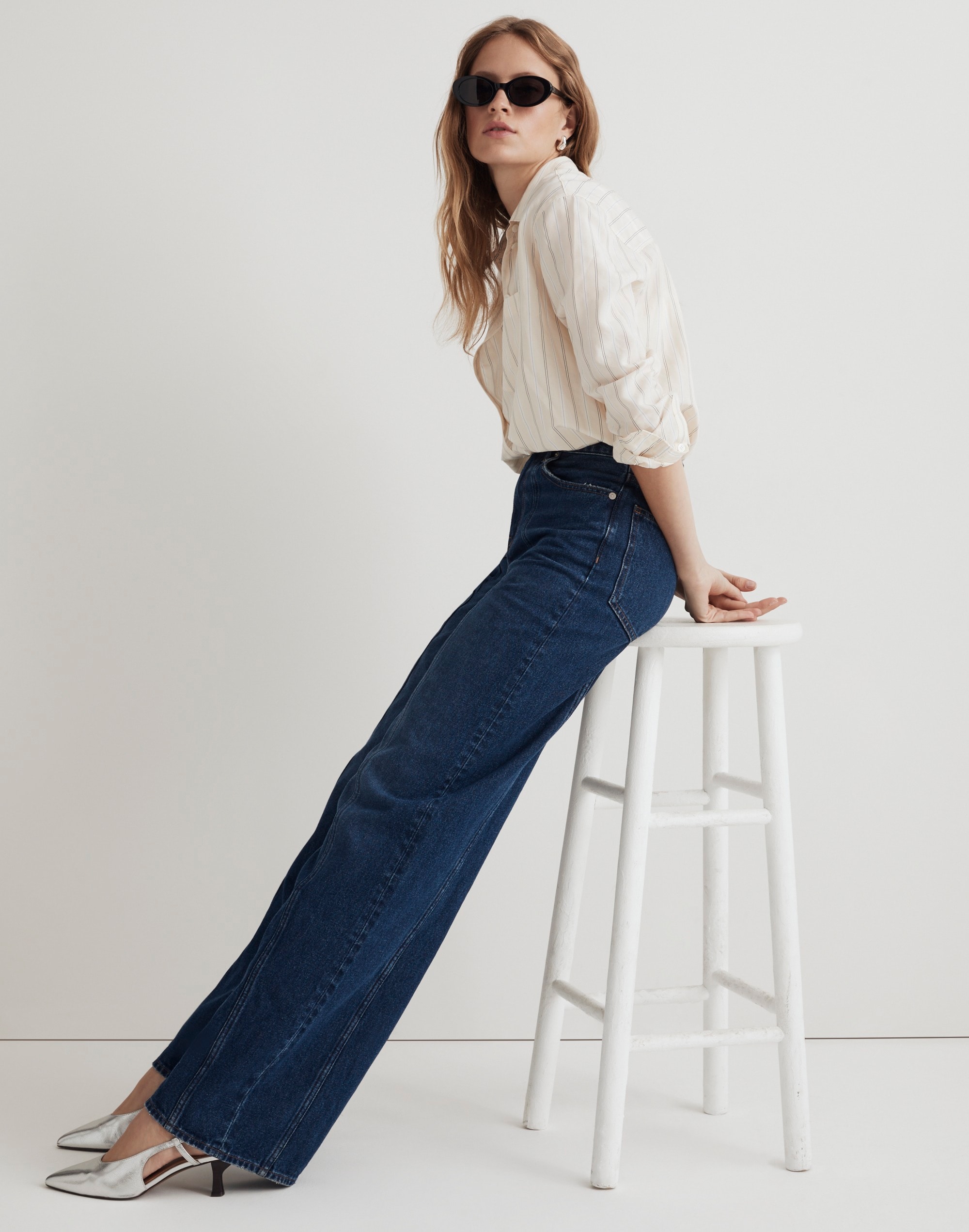 Superwide-Leg Jeans in Carrington Wash: Twisted-Seam Edition