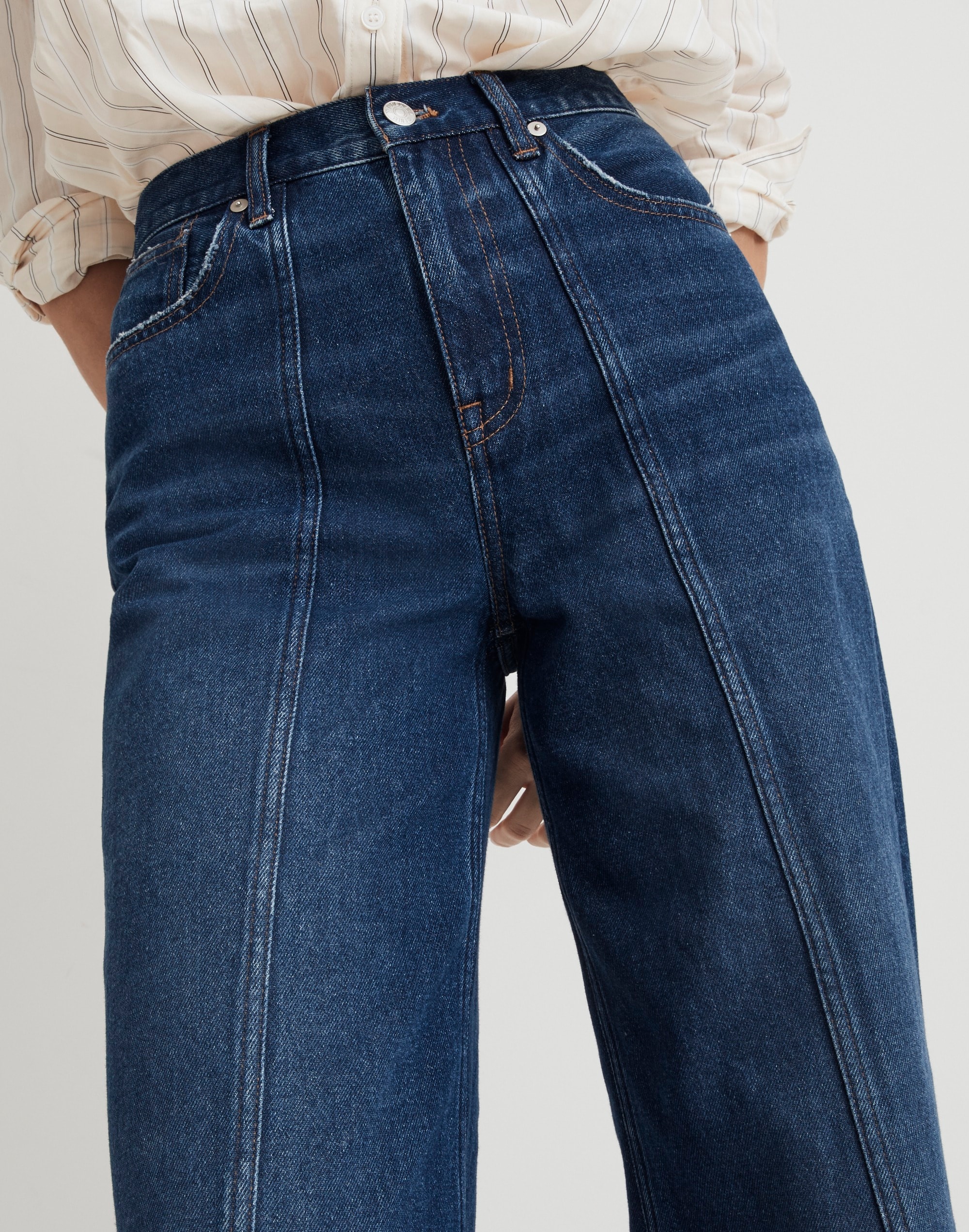 Superwide-Leg Jeans Carrington Wash: Twisted-Seam Edition