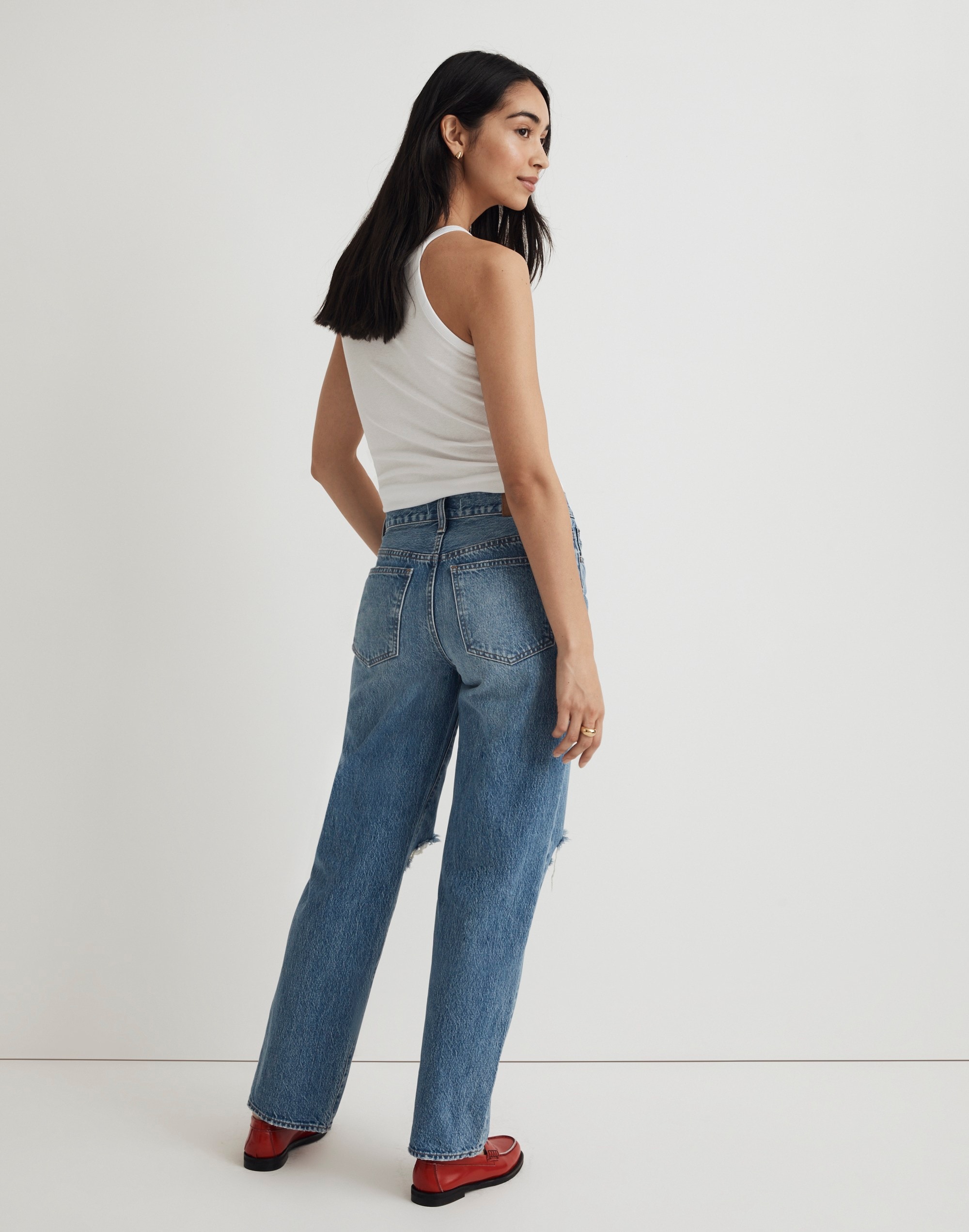 Low-Slung Straight Jeans