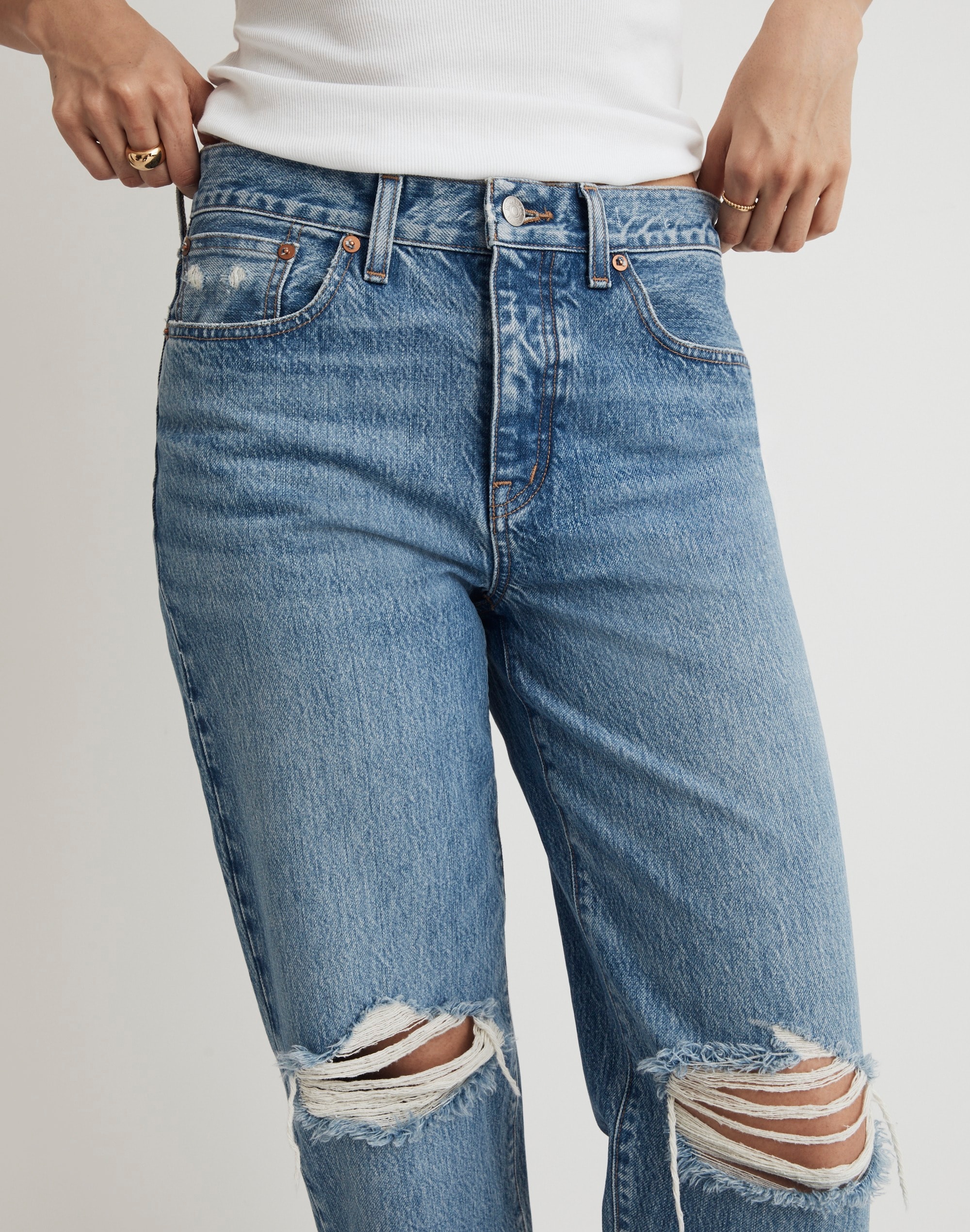 Low-Slung Straight Jeans