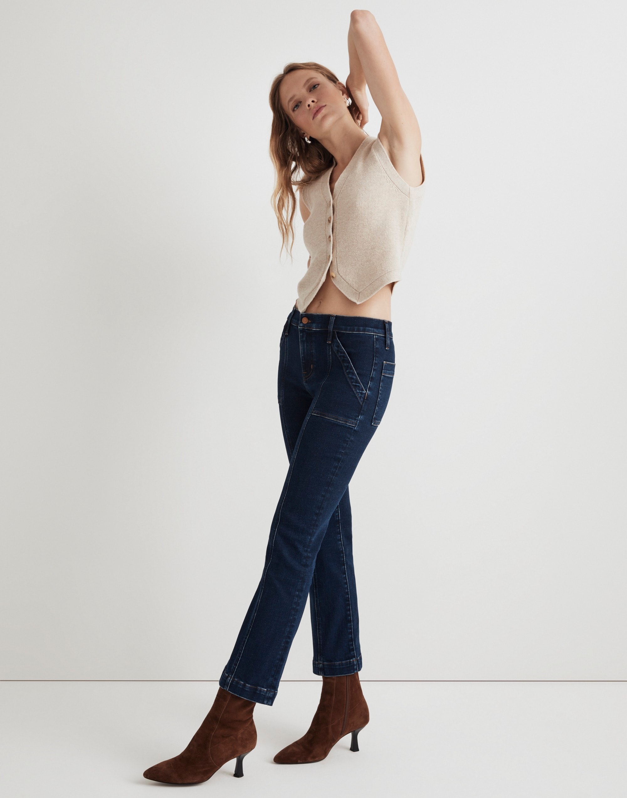 Kick Out Crop Jeans in Luana Wash: Seam Edition