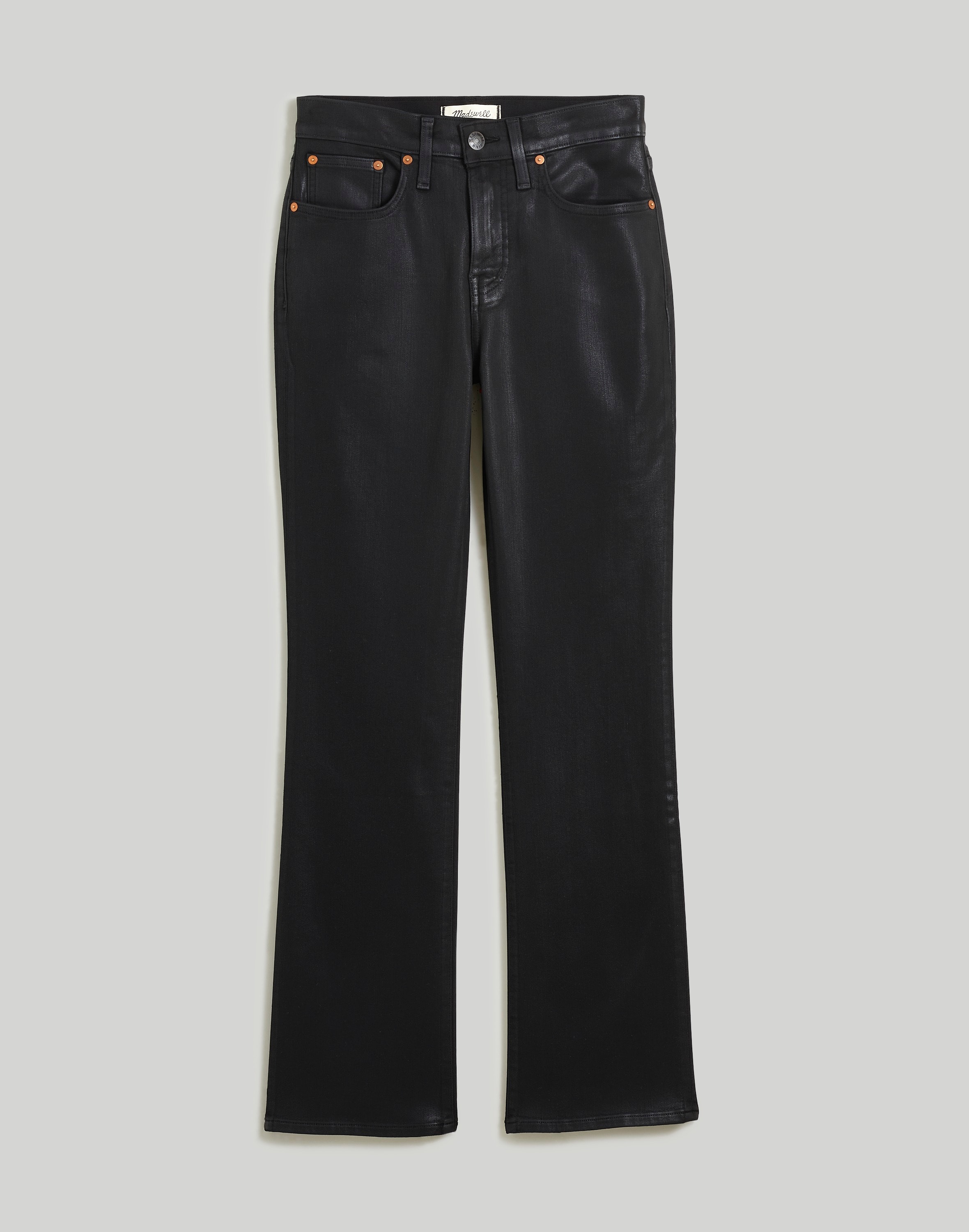 Kick Out Crop Jeans True Black Wash: Coated Edition